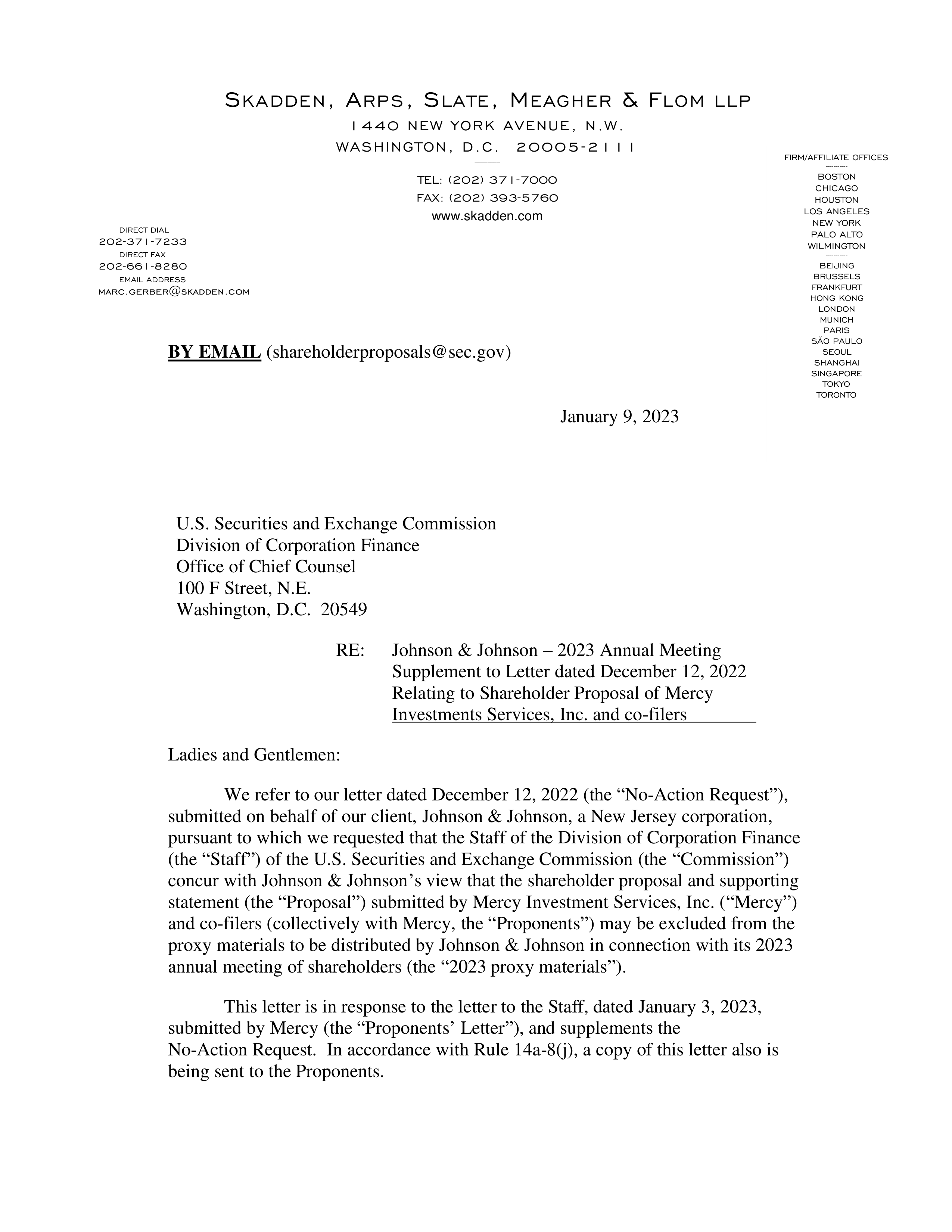 Johnson and Johnson Proposal  — page 28