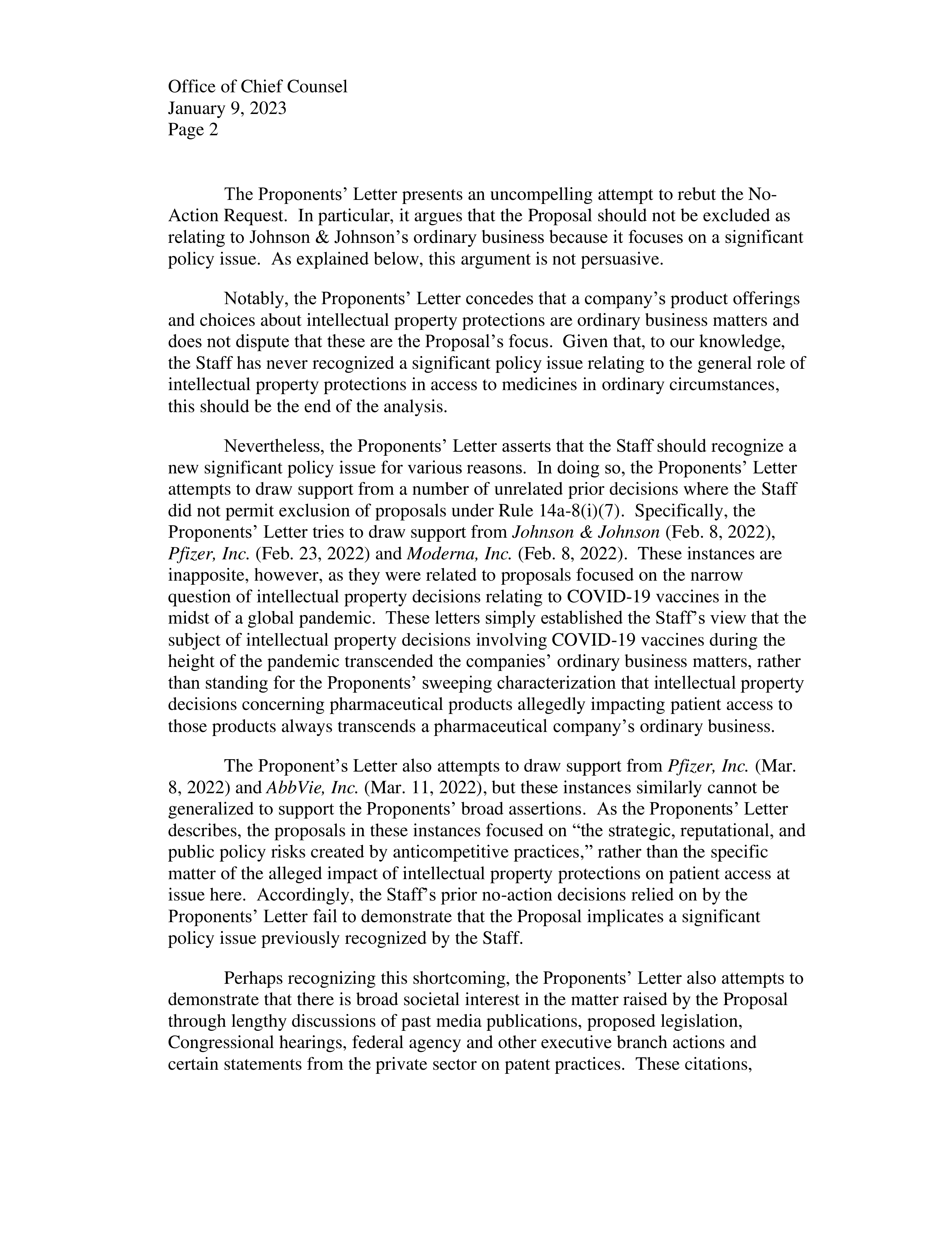 Johnson and Johnson Proposal  — page 29