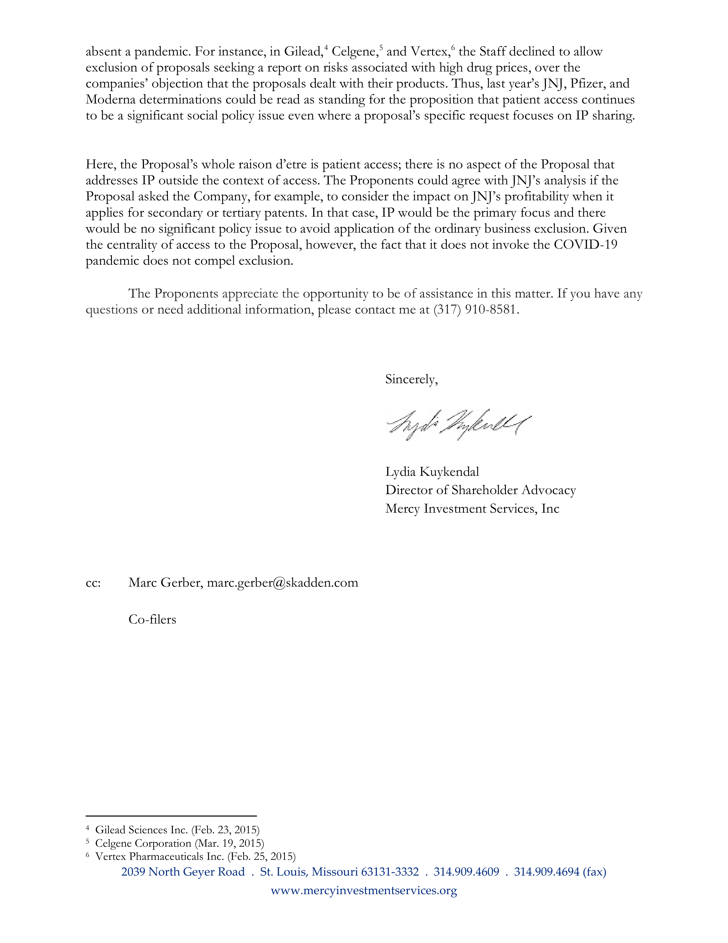Johnson and Johnson Proposal  — page 33