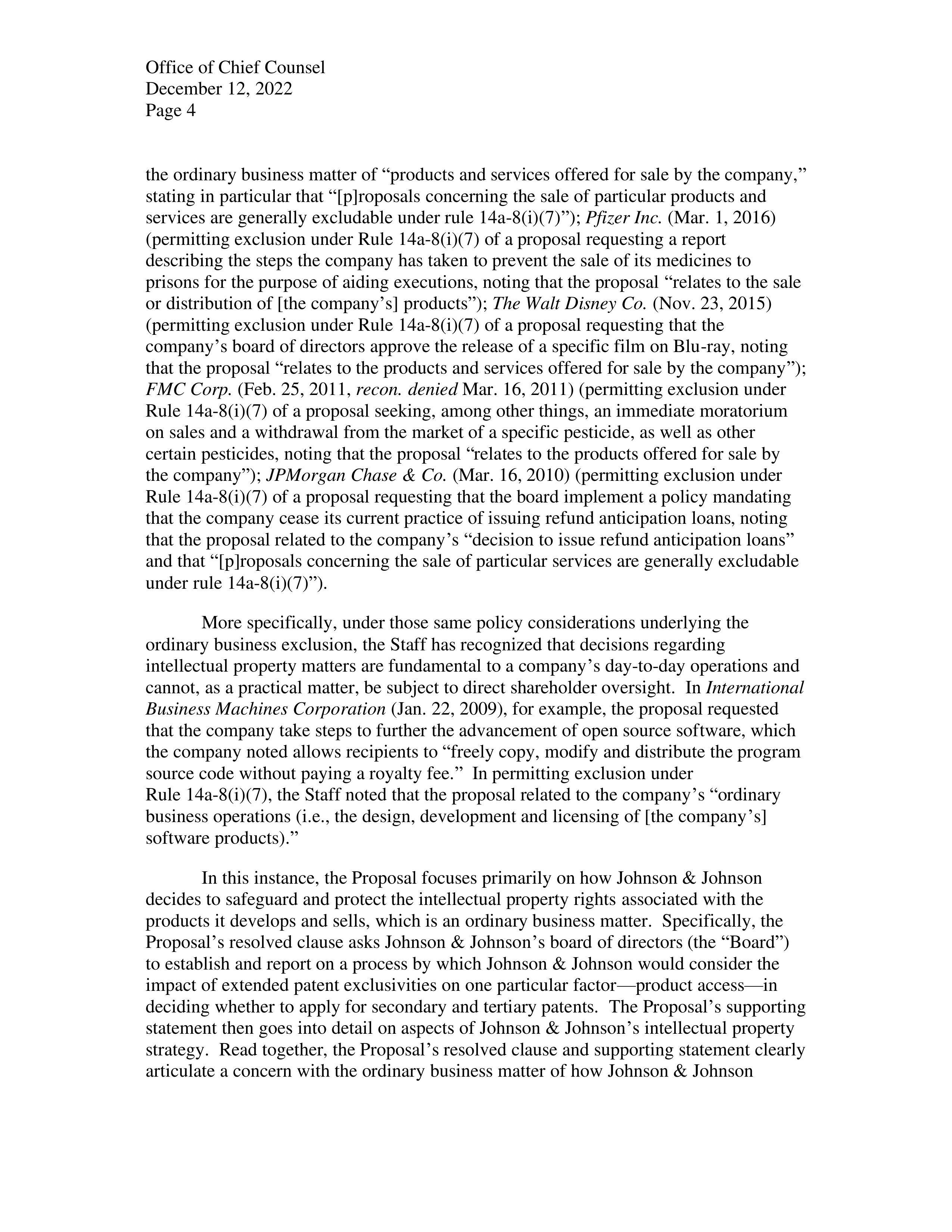 Johnson and Johnson Proposal  — page 5