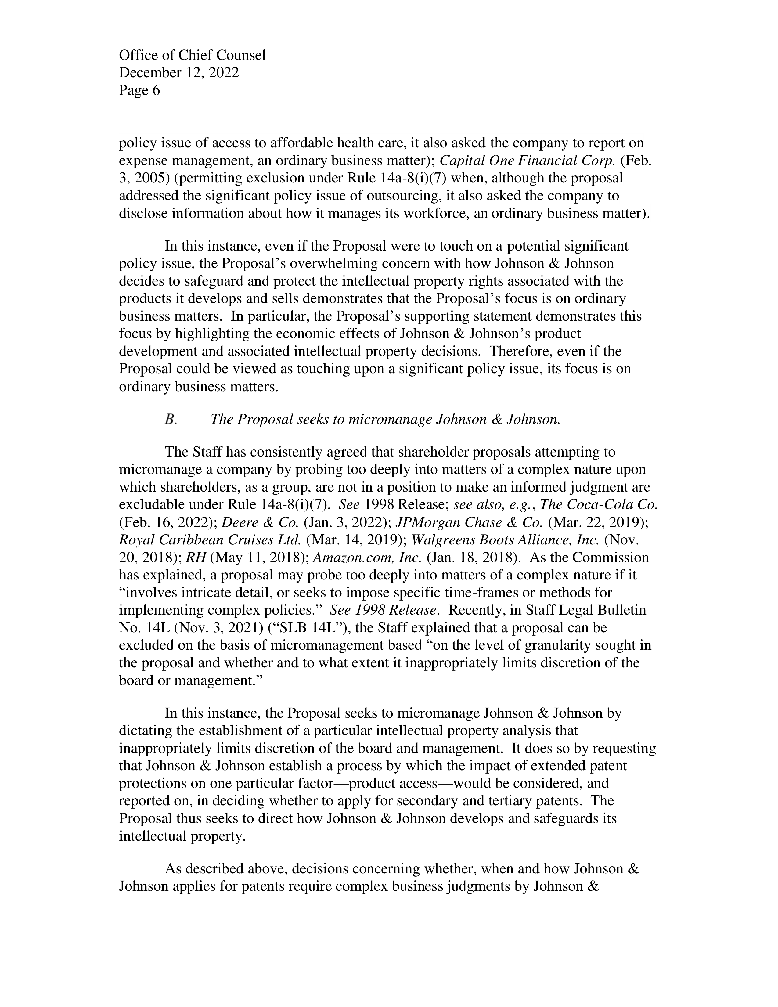 Johnson and Johnson Proposal  — page 7