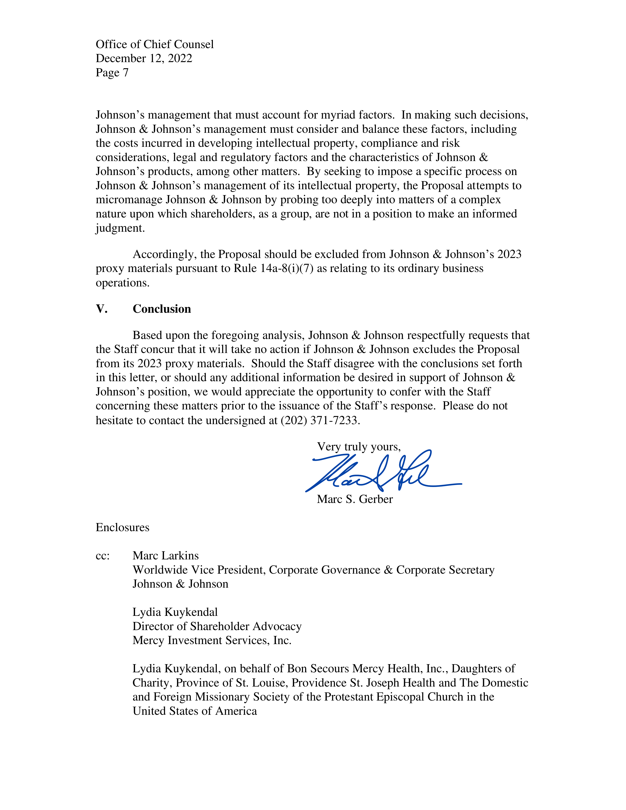 Johnson and Johnson Proposal  — page 8