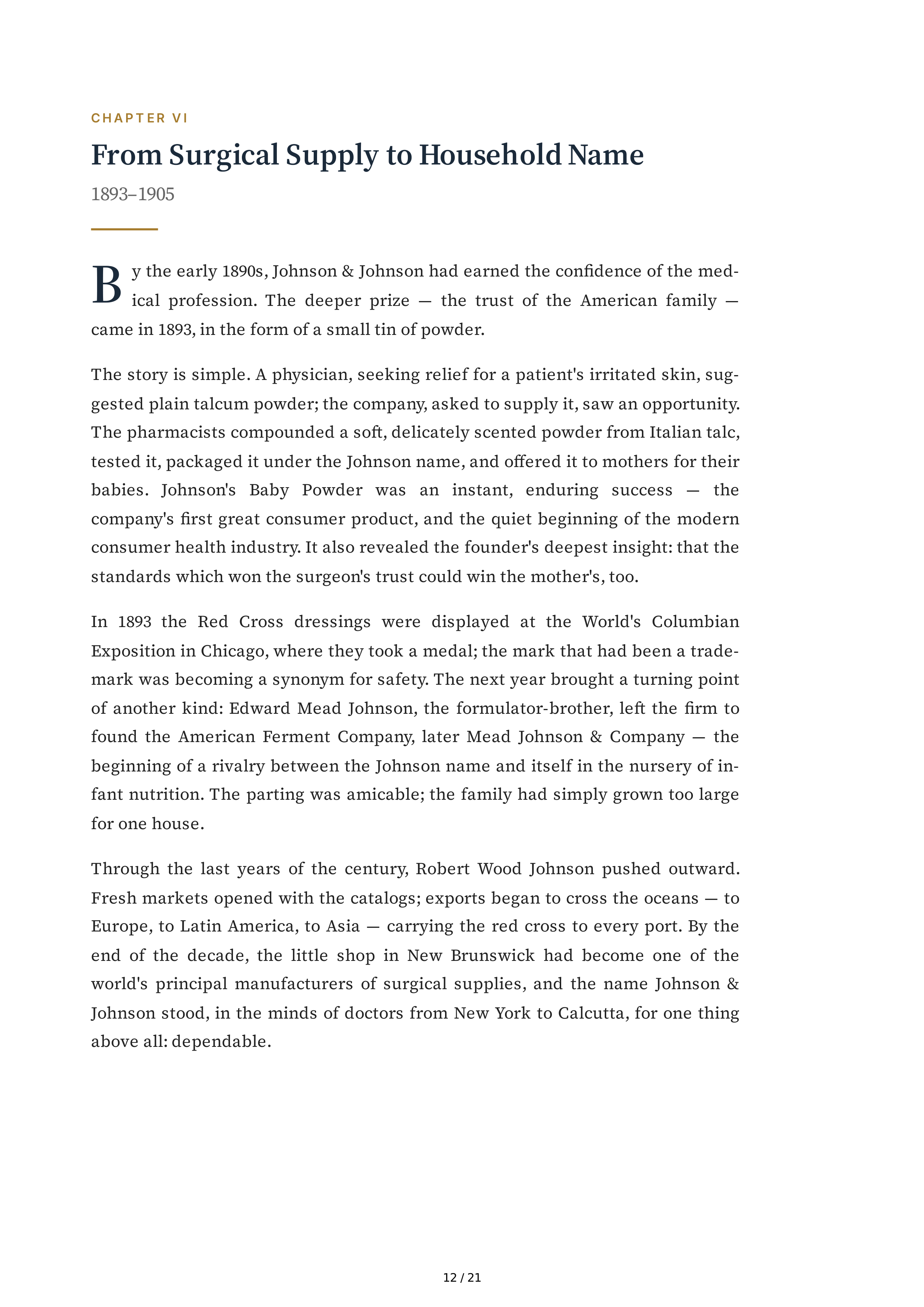 Johnson & Johnson Robert Wood Johnson The Gentleman Rebel Biography — page 12