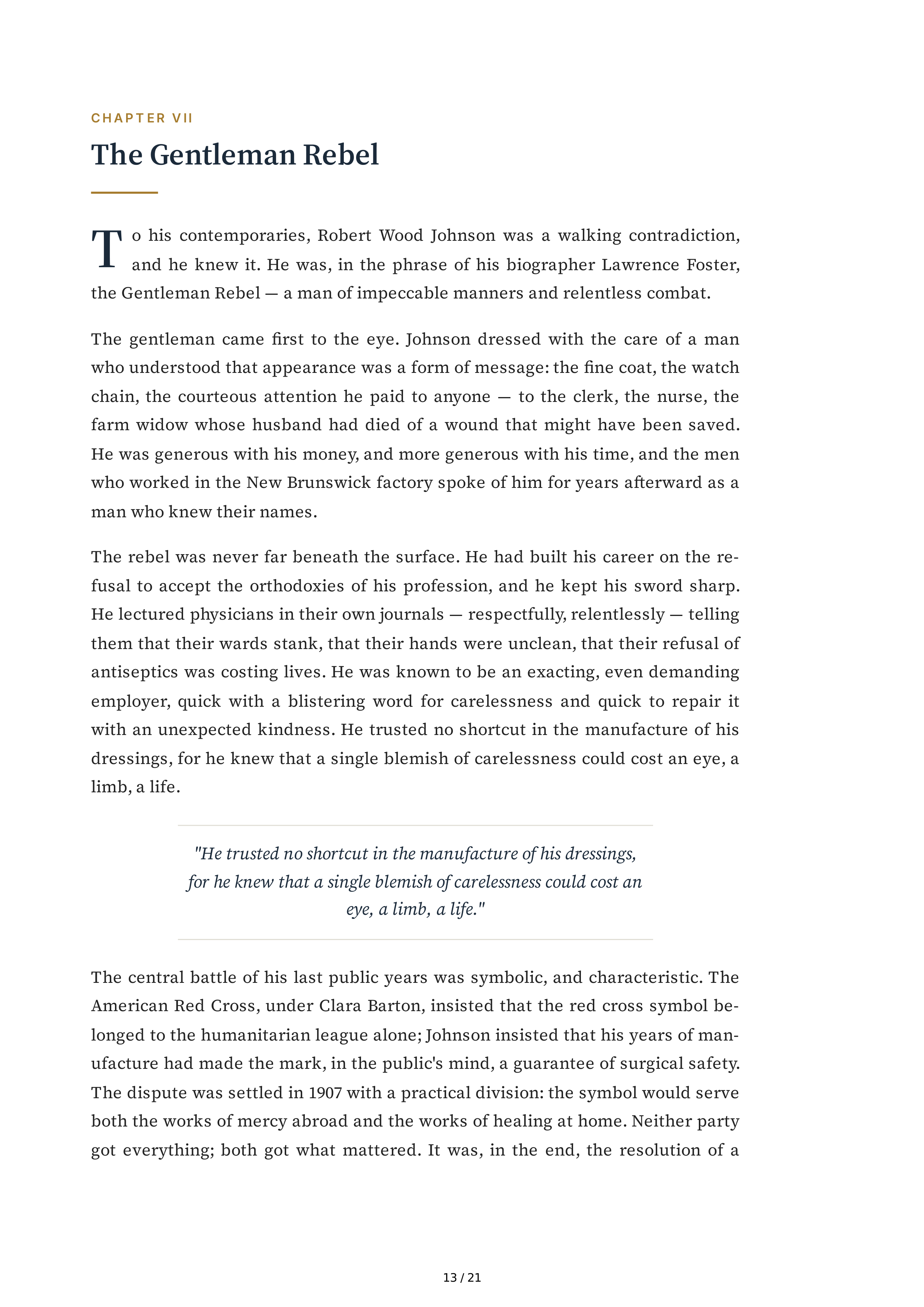Johnson & Johnson Robert Wood Johnson The Gentleman Rebel Biography — page 13