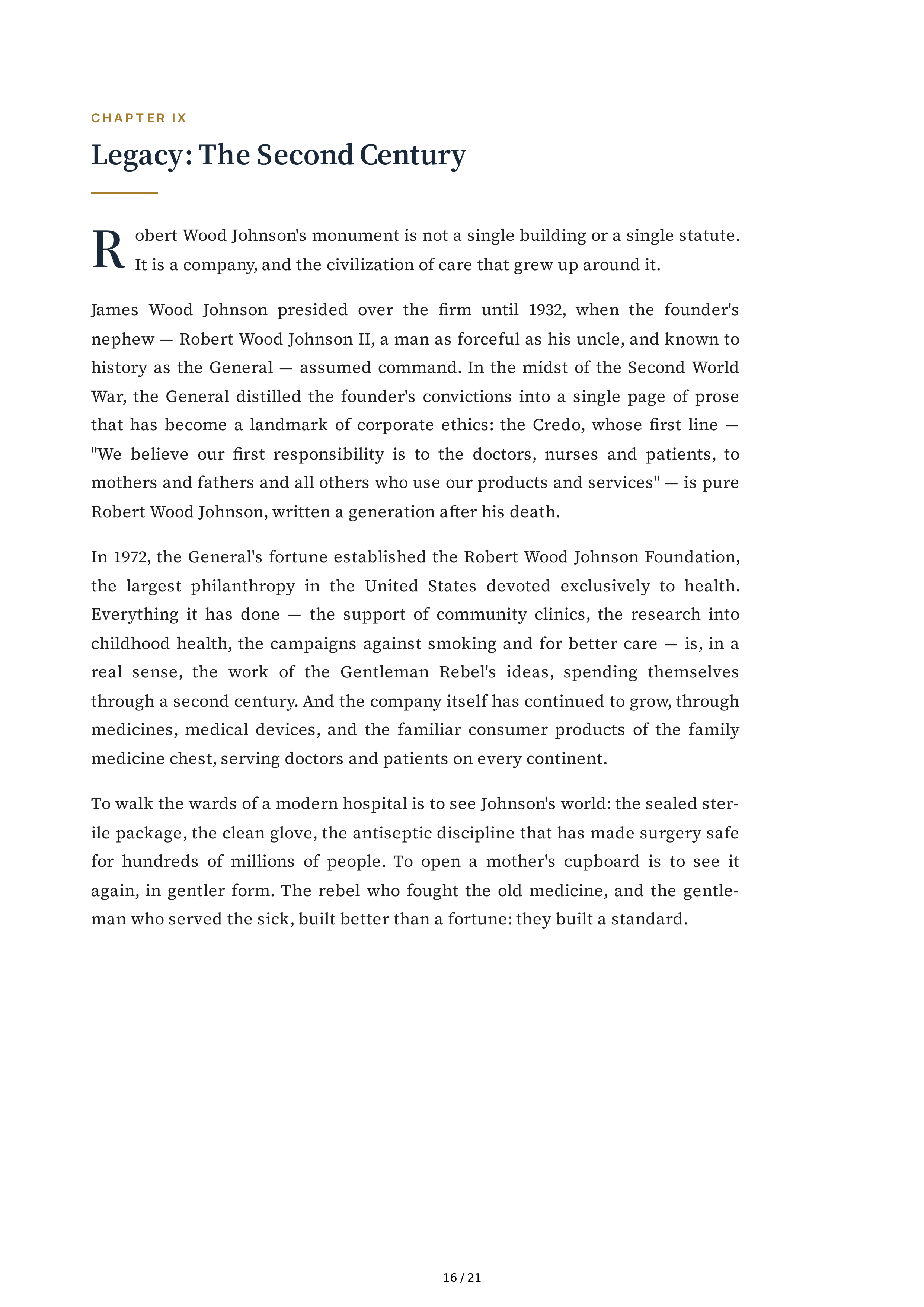 Johnson & Johnson Robert Wood Johnson The Gentleman Rebel Biography — page 16