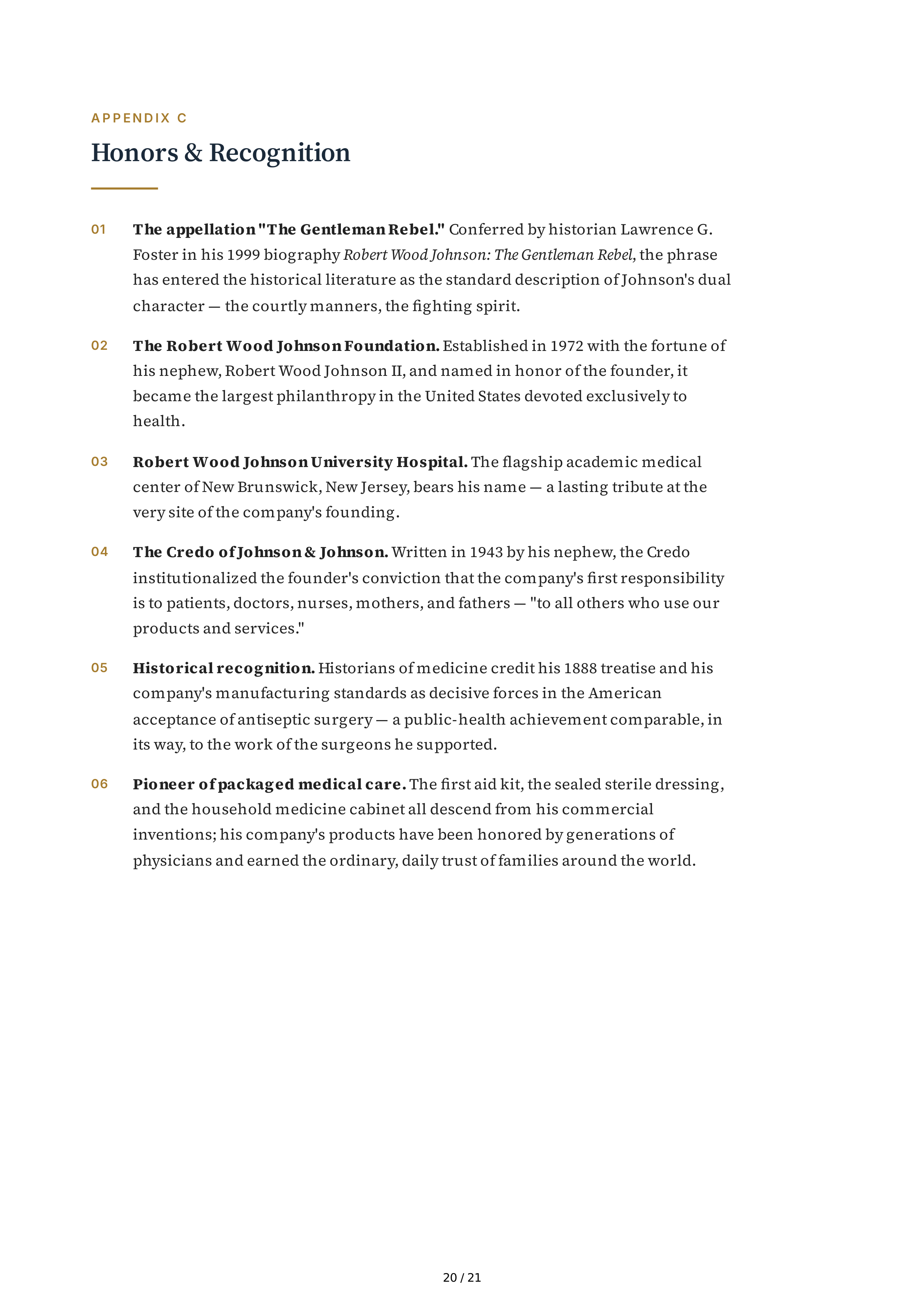 Johnson & Johnson Robert Wood Johnson The Gentleman Rebel Biography — page 20