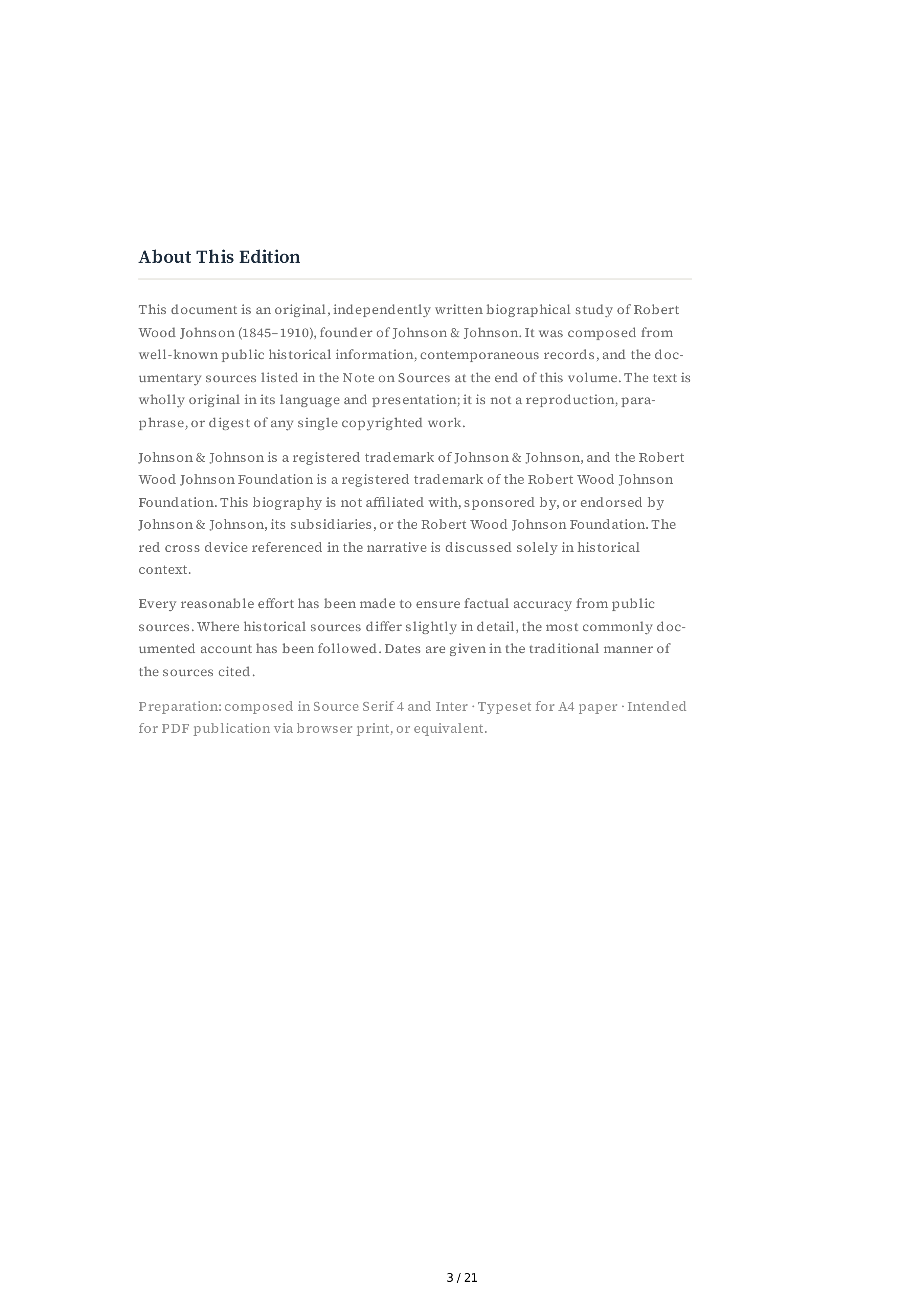 Johnson & Johnson Robert Wood Johnson The Gentleman Rebel Biography — page 3