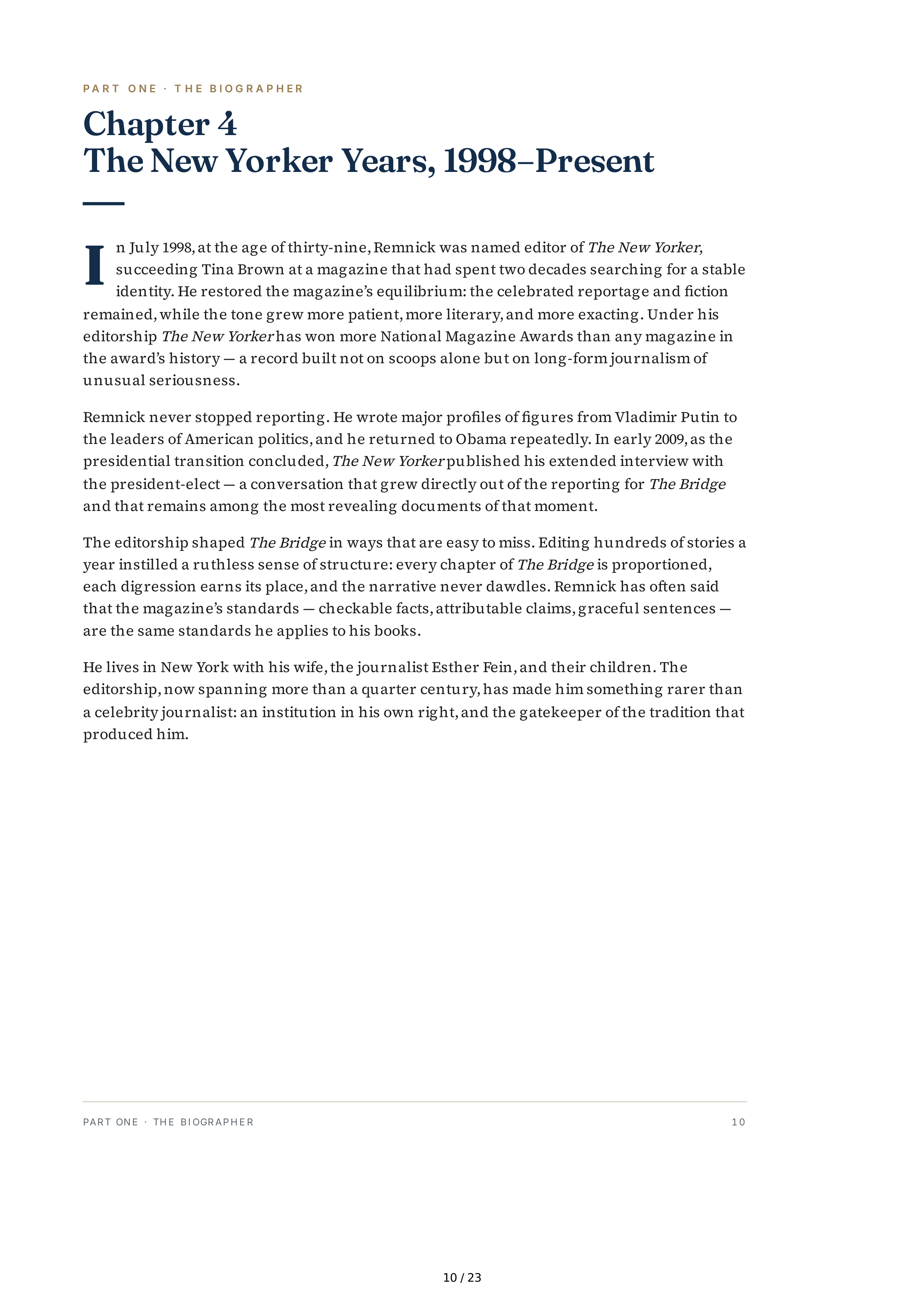 Journalists David Remnick The Bridge The Life and Rise of Barack Obama Biography — page 10