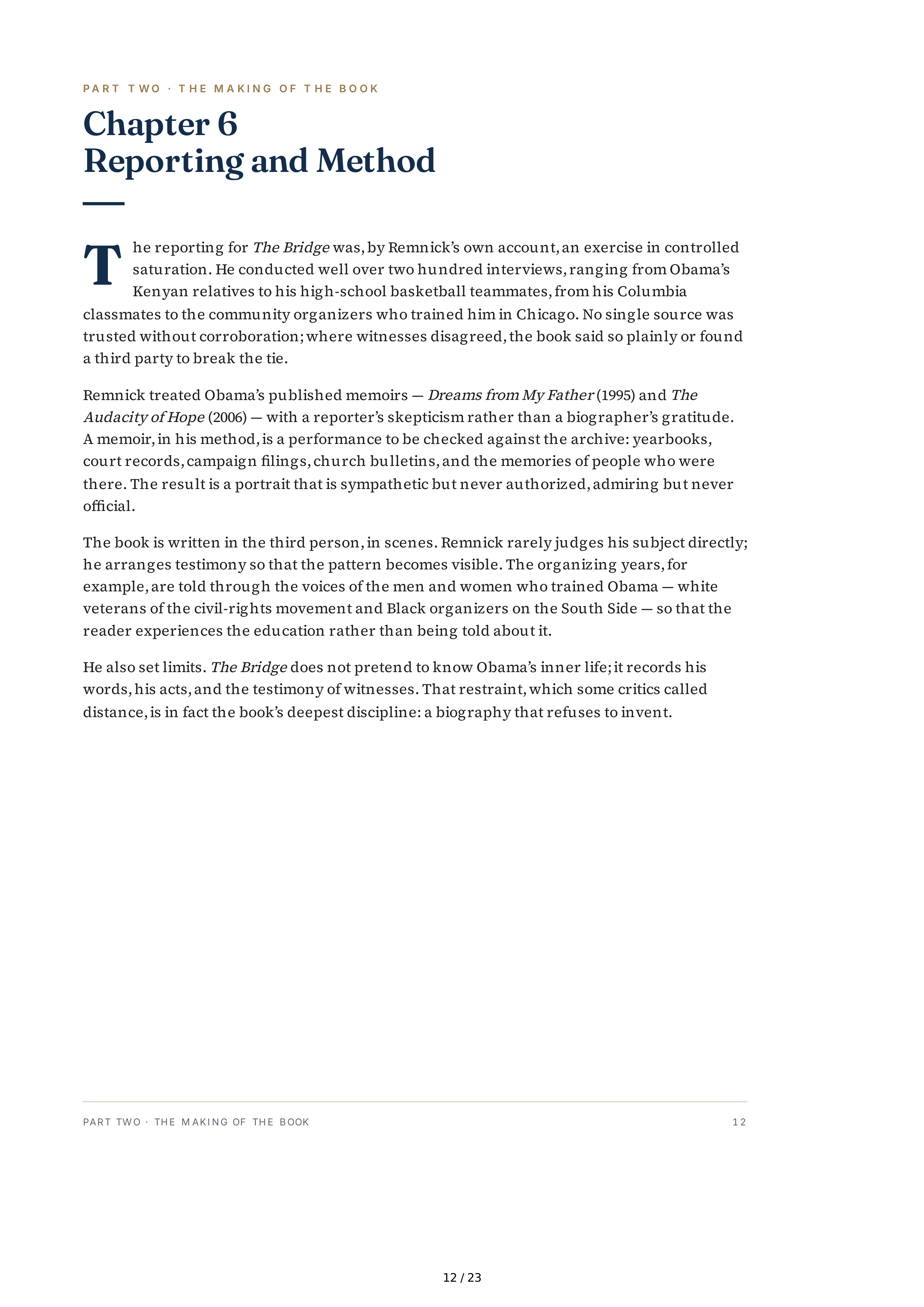 Journalists David Remnick The Bridge The Life and Rise of Barack Obama Biography — page 12