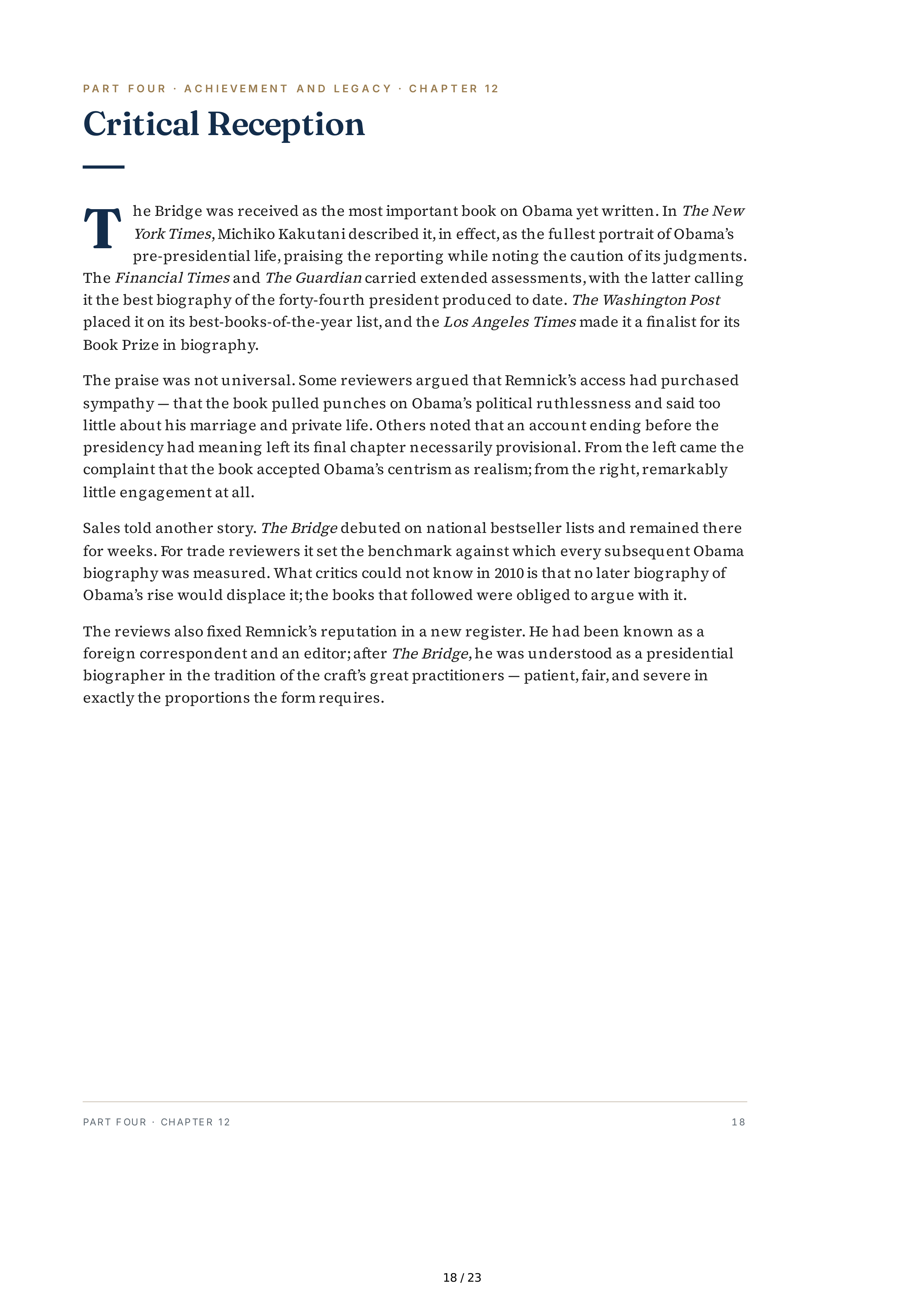 Journalists David Remnick The Bridge The Life and Rise of Barack Obama Biography — page 18