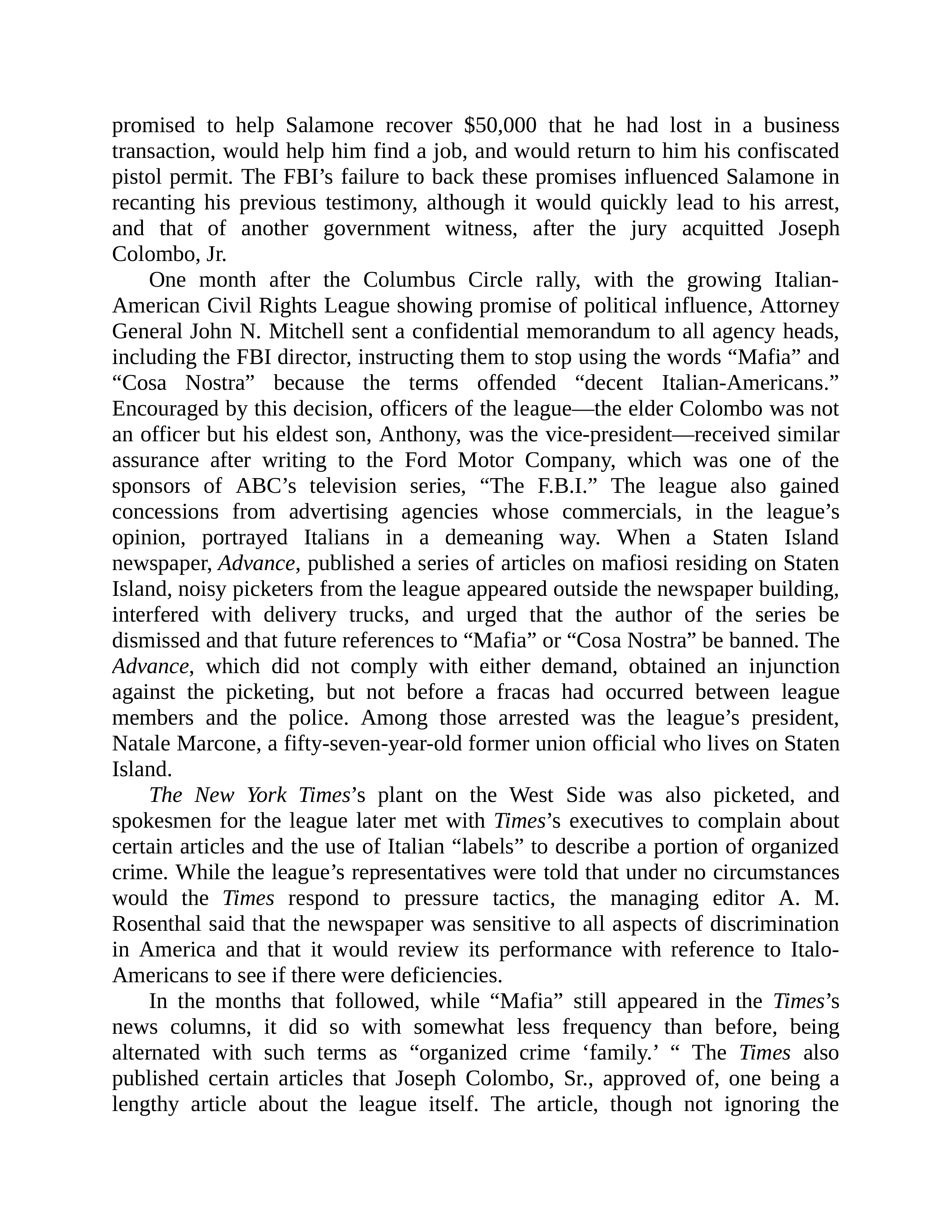 Journalist Gay Talese Honor Thy Father Biography — page 401