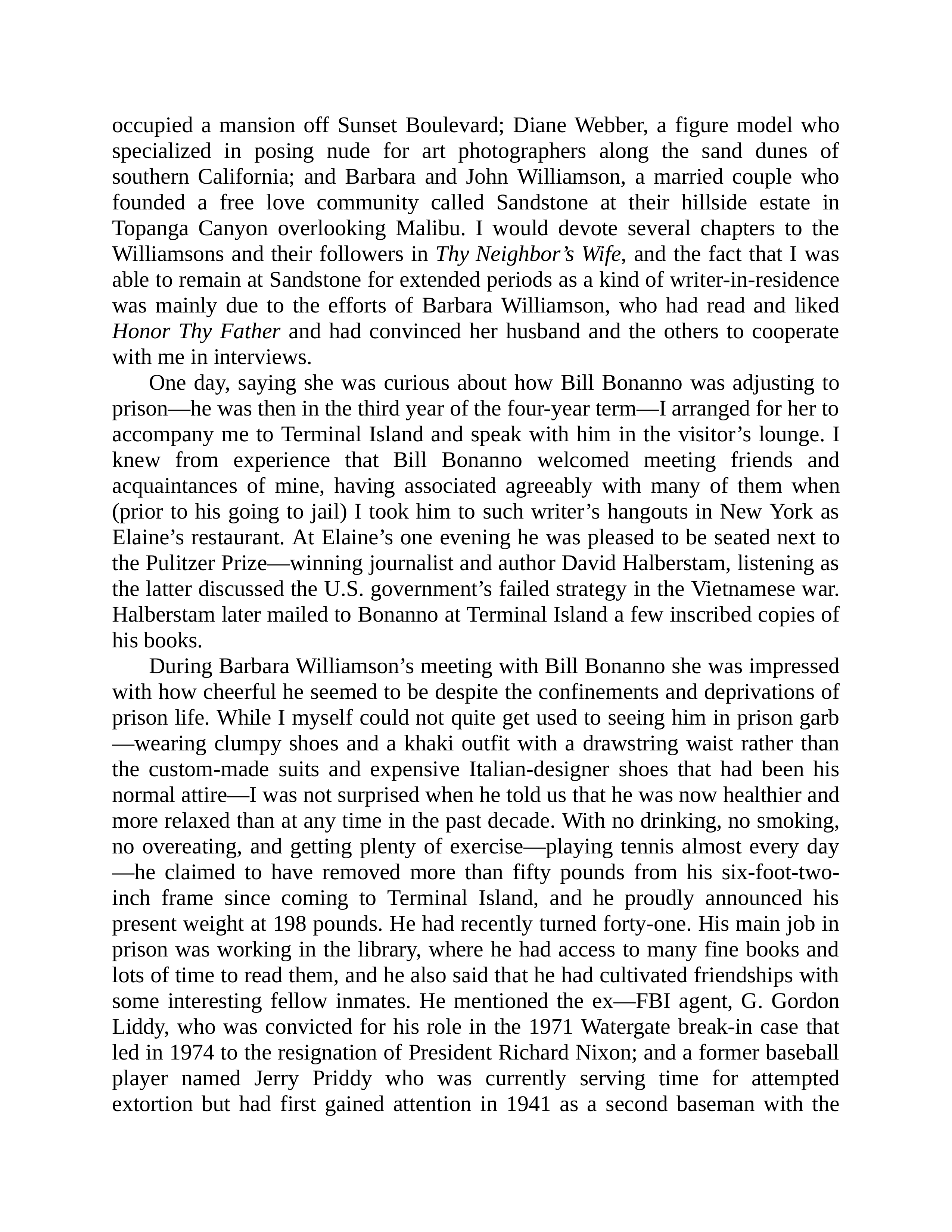 Journalist Gay Talese Honor Thy Father Biography — page 416