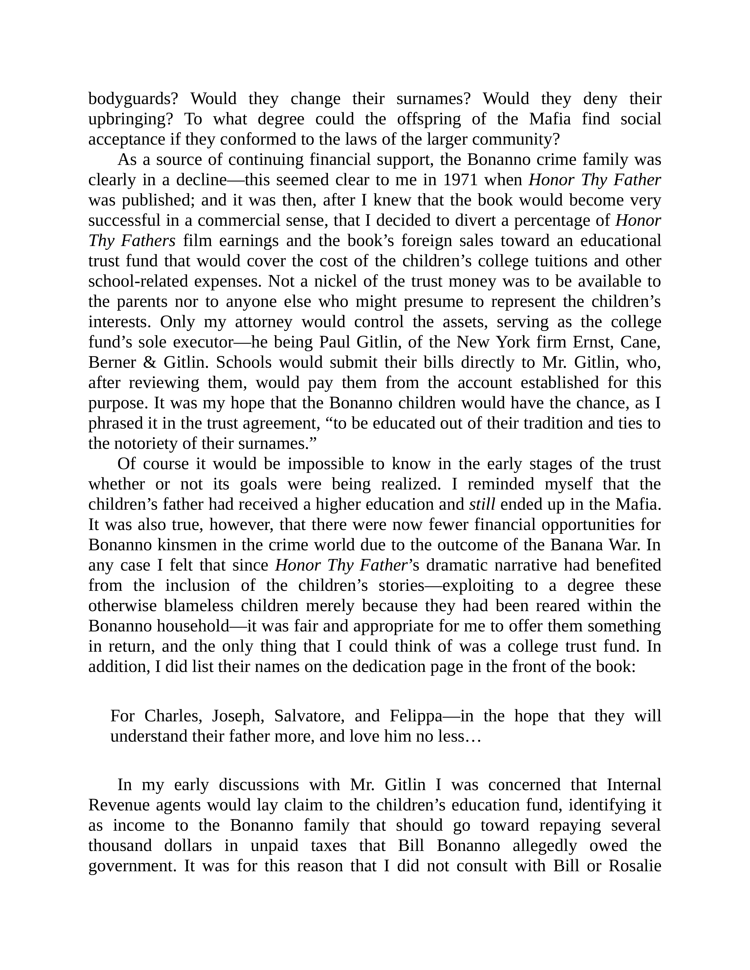 Journalist Gay Talese Honor Thy Father Biography — page 418