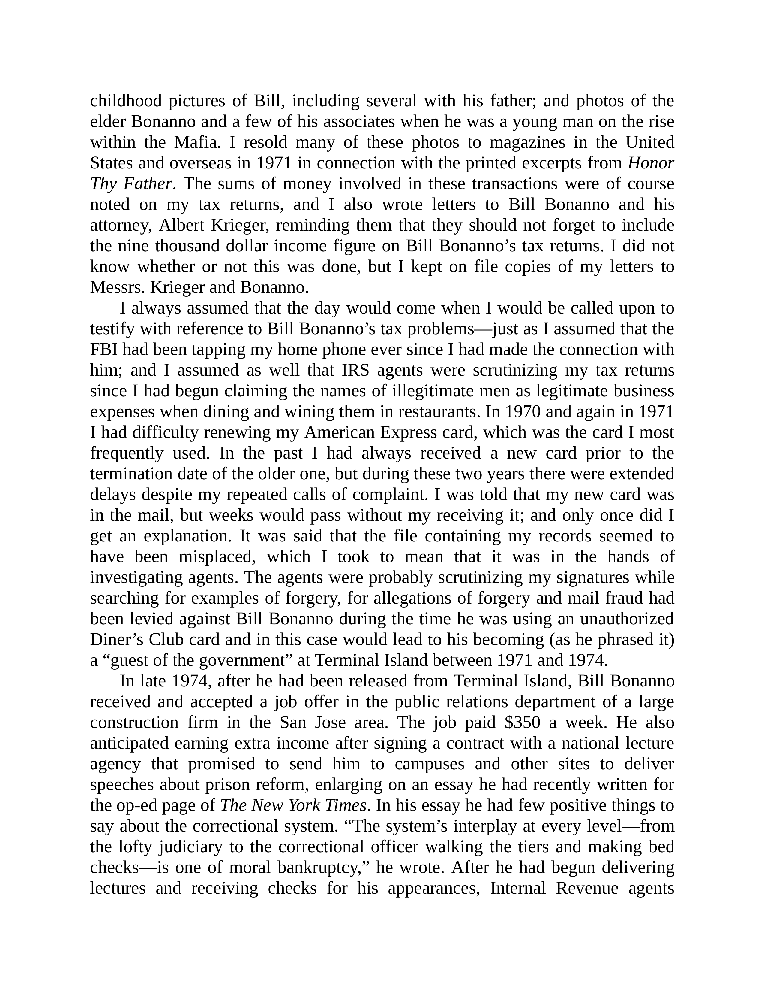 Journalist Gay Talese Honor Thy Father Biography — page 420