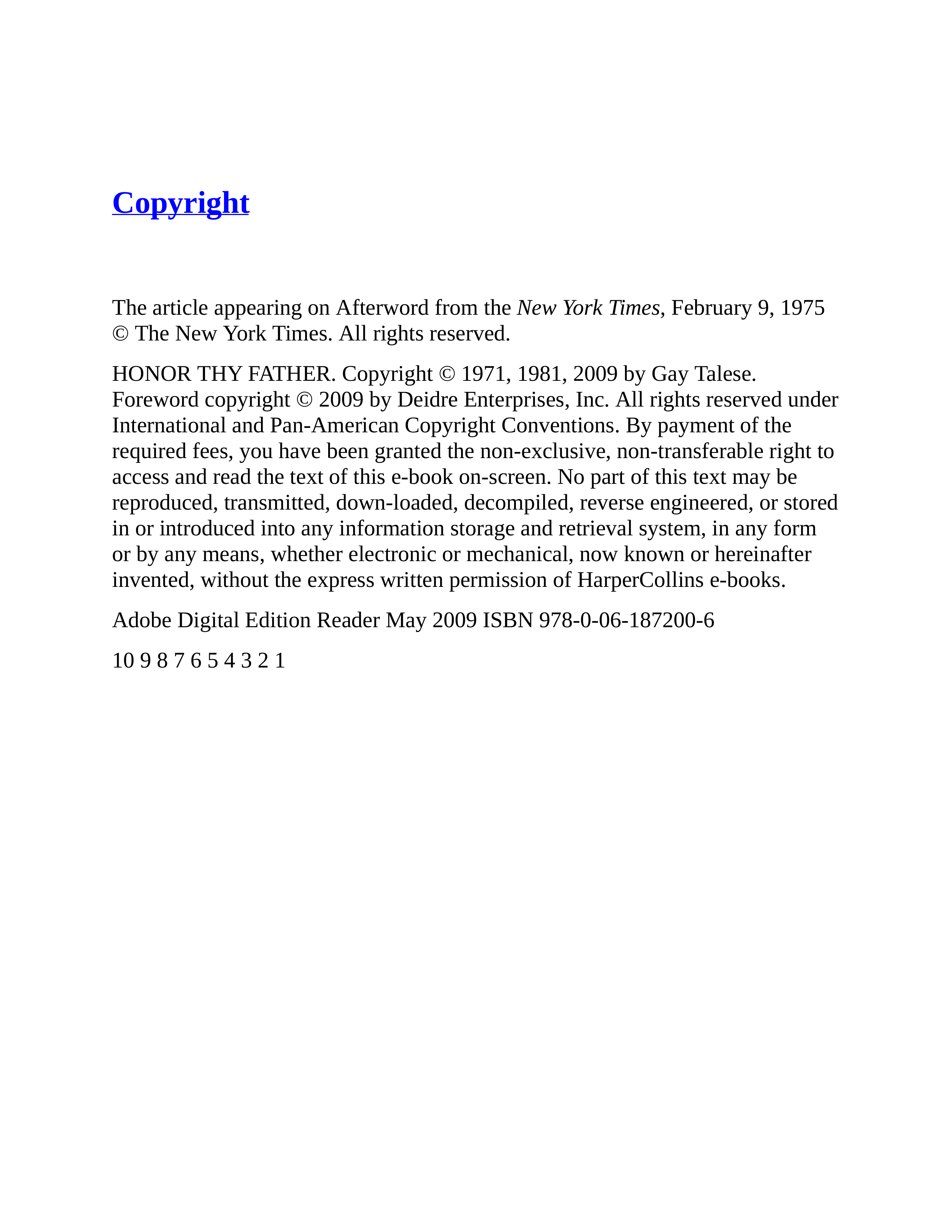 Journalist Gay Talese Honor Thy Father Biography — page 451