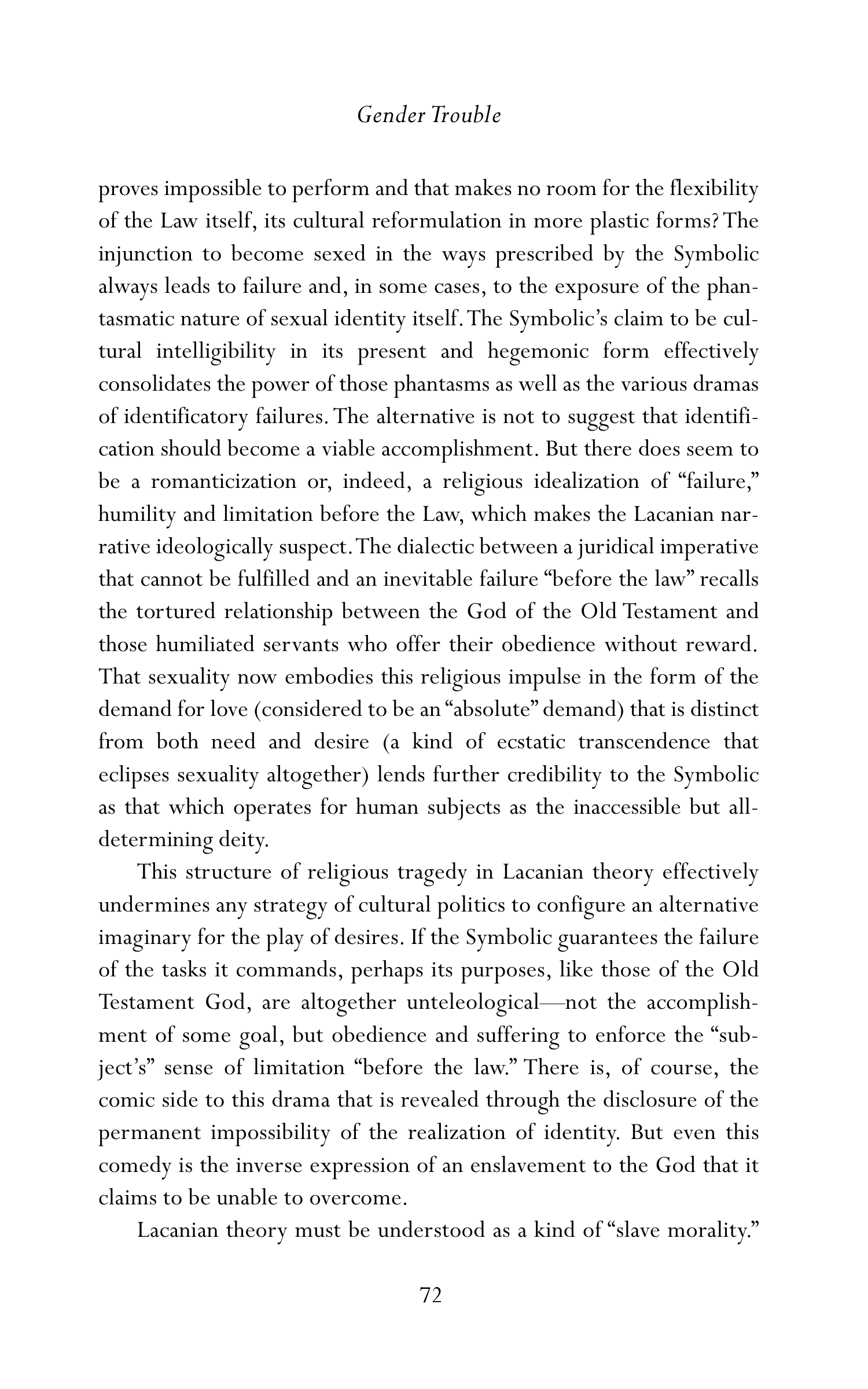 Judith Butler Gender Trouble Biography — page 107