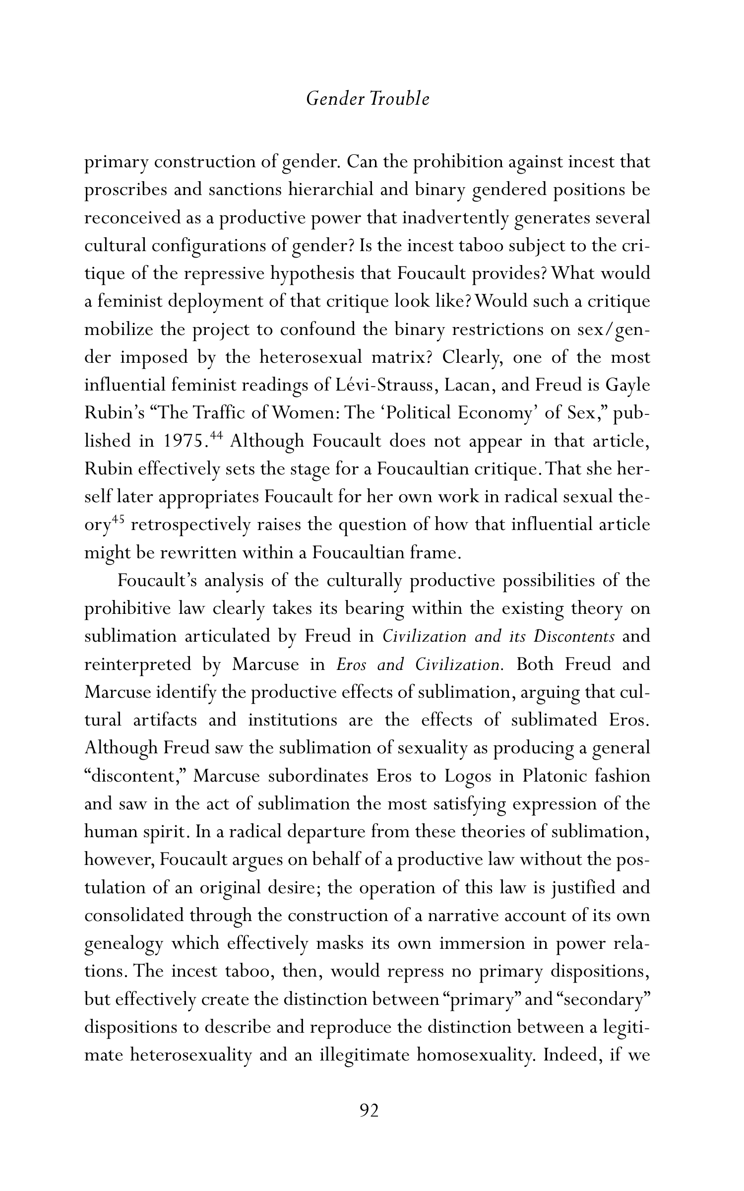 Judith Butler Gender Trouble Biography — page 127