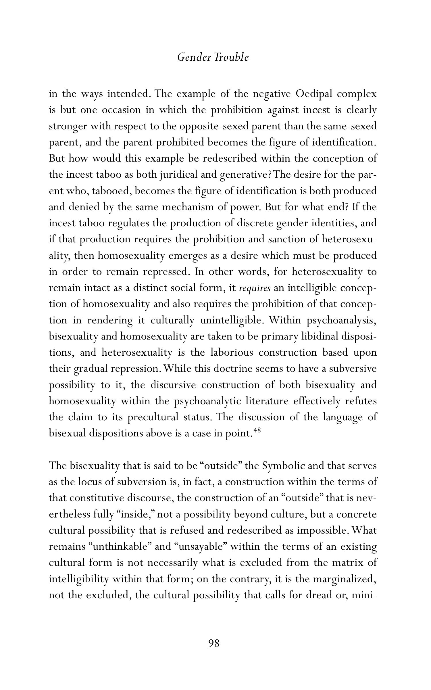 Judith Butler Gender Trouble Biography — page 133