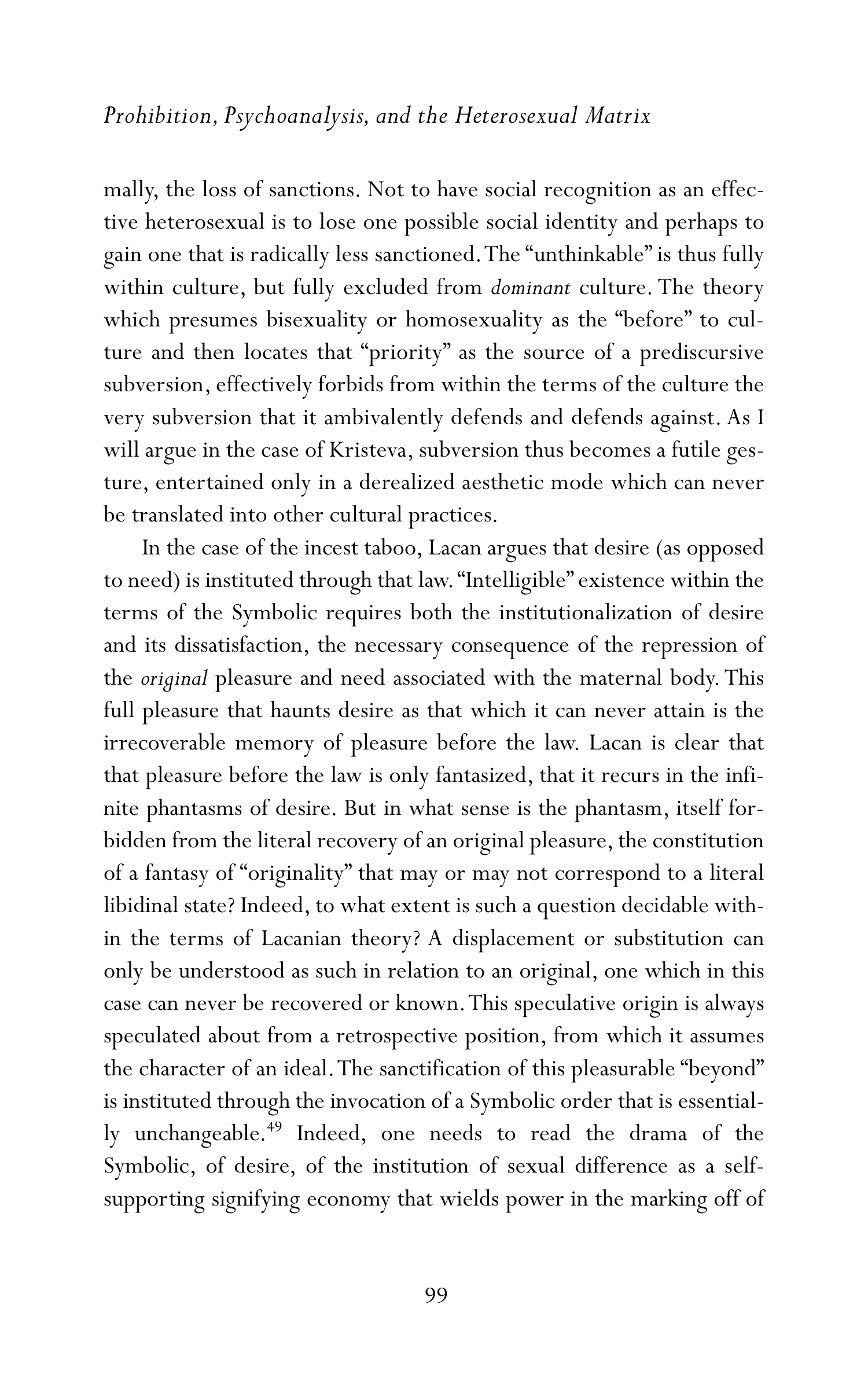 Judith Butler Gender Trouble Biography — page 134
