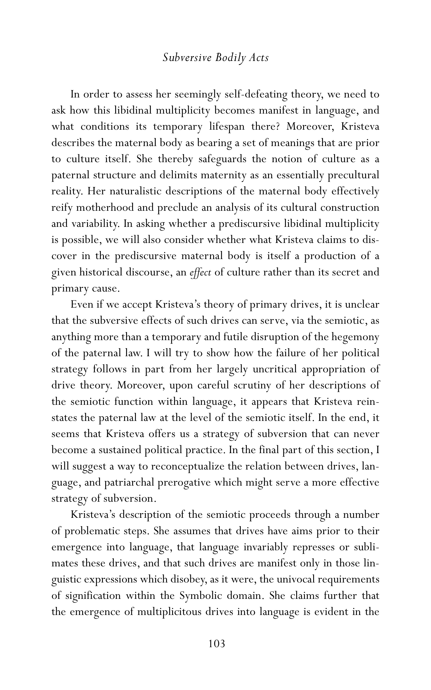 Judith Butler Gender Trouble Biography — page 138