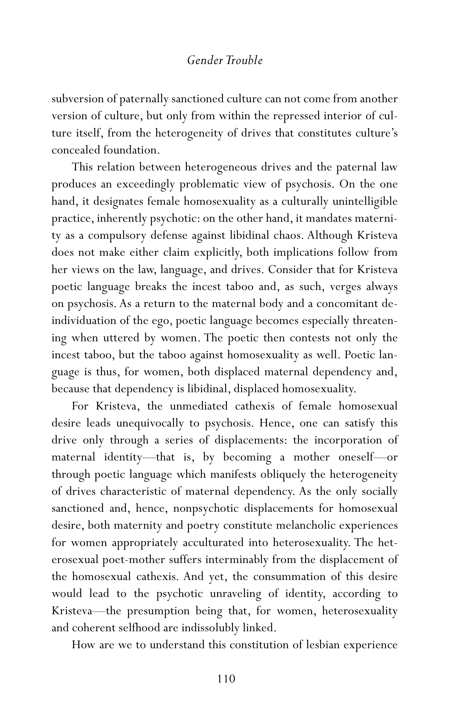 Judith Butler Gender Trouble Biography — page 145