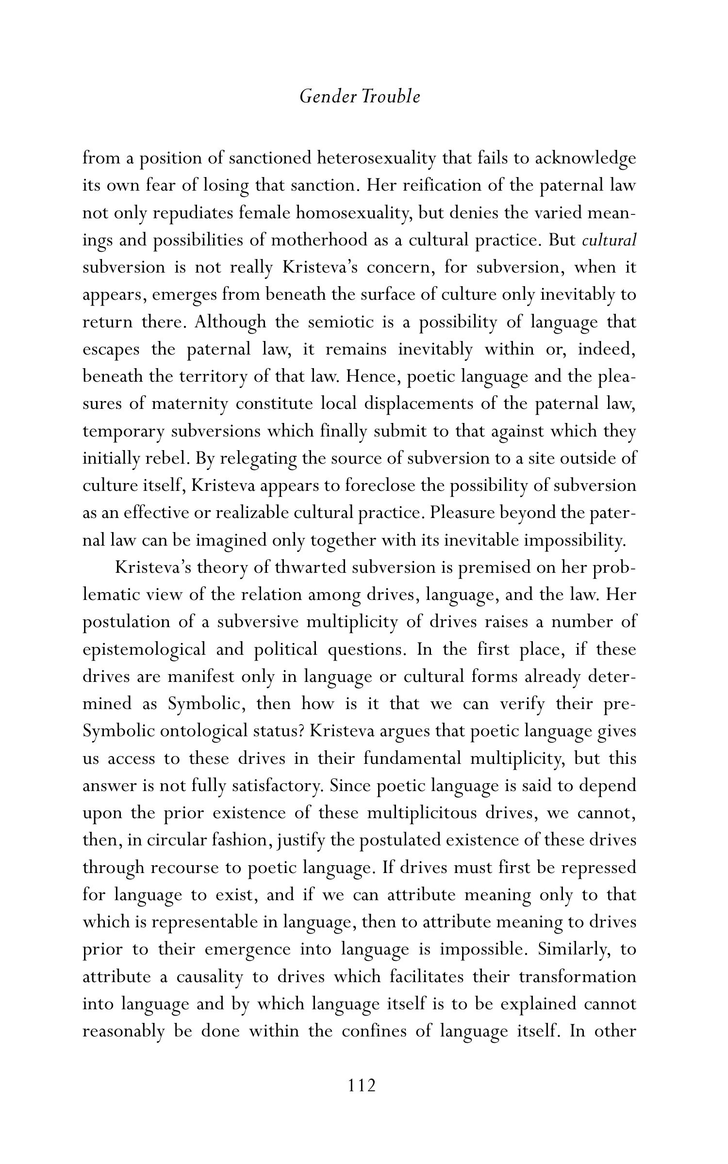 Judith Butler Gender Trouble Biography — page 147