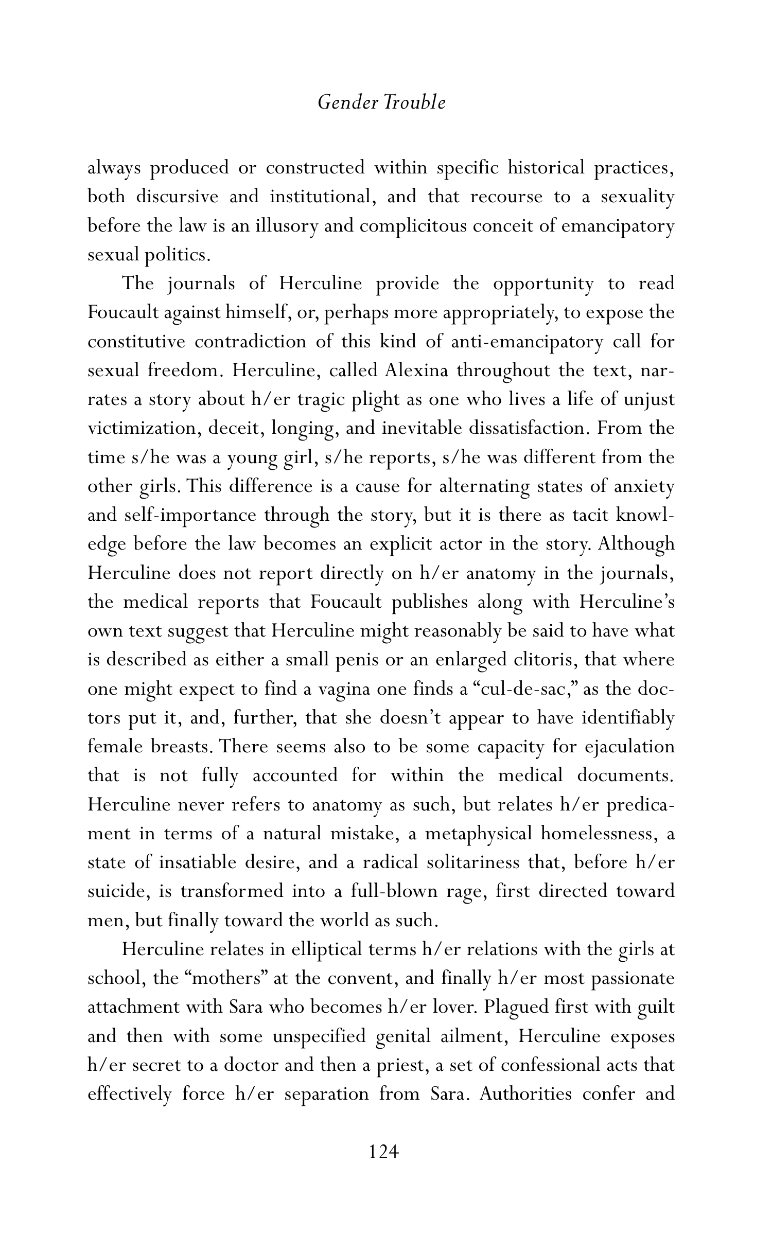 Judith Butler Gender Trouble Biography — page 159