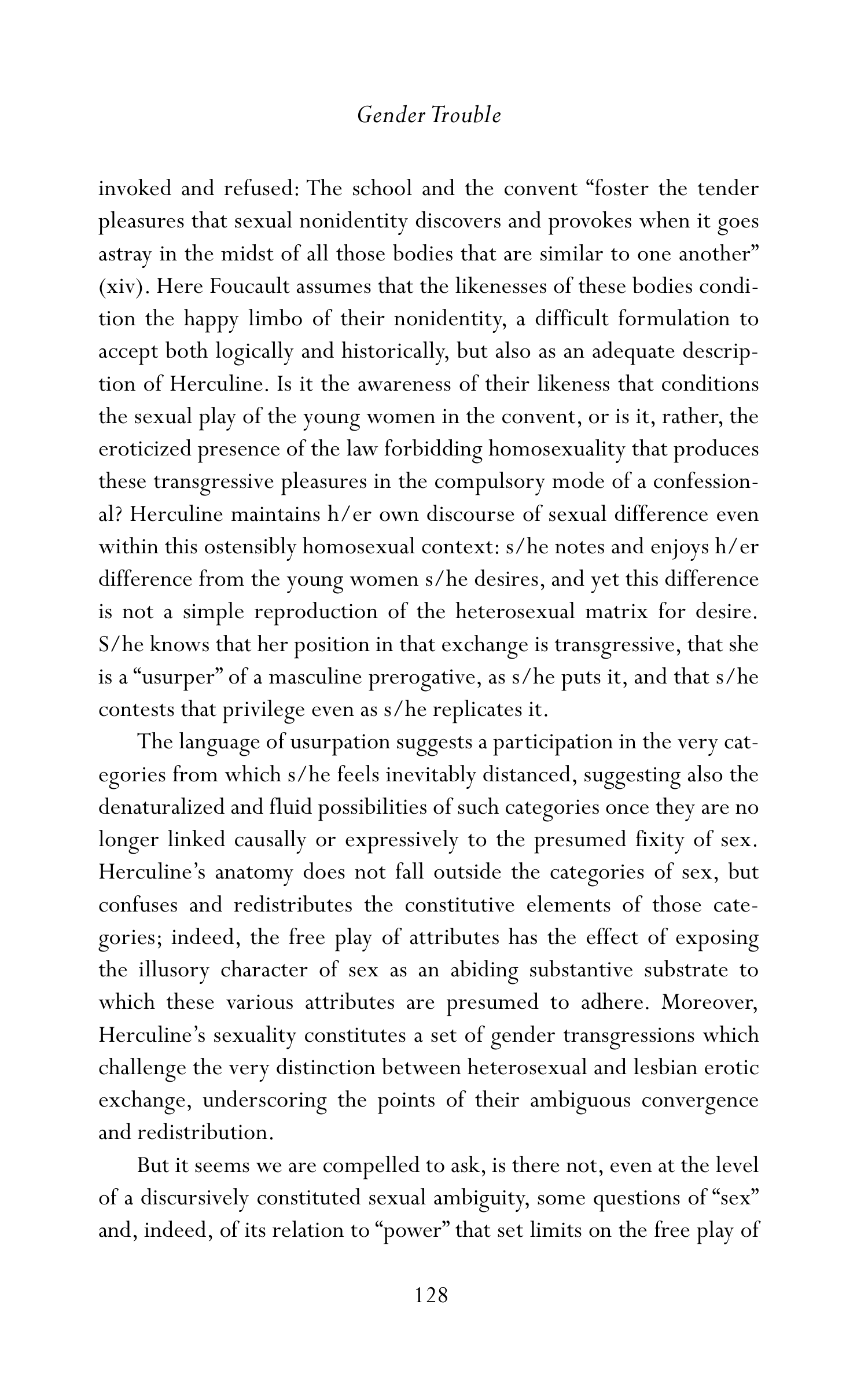 Judith Butler Gender Trouble Biography — page 163