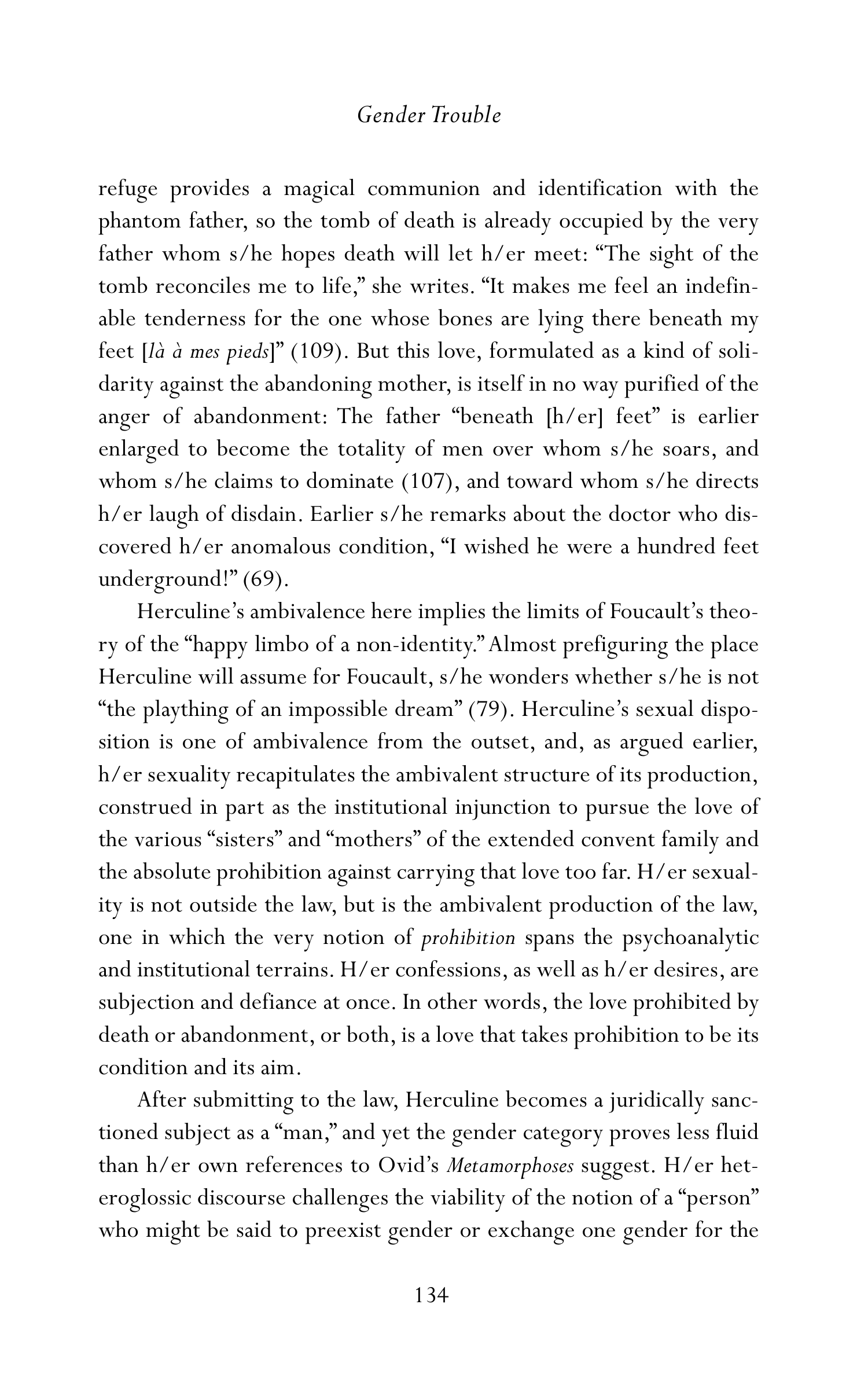 Judith Butler Gender Trouble Biography — page 169