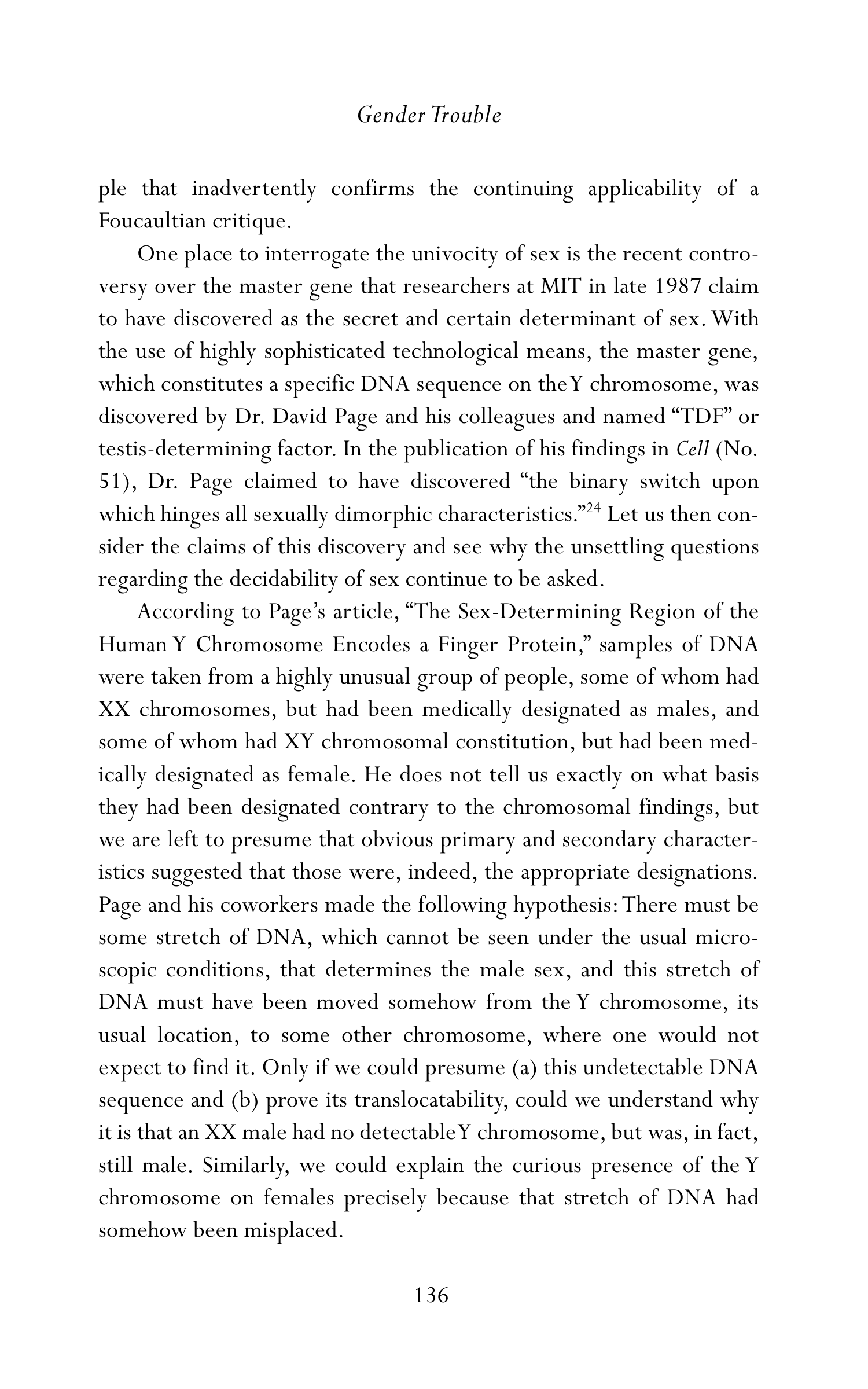Judith Butler Gender Trouble Biography — page 171