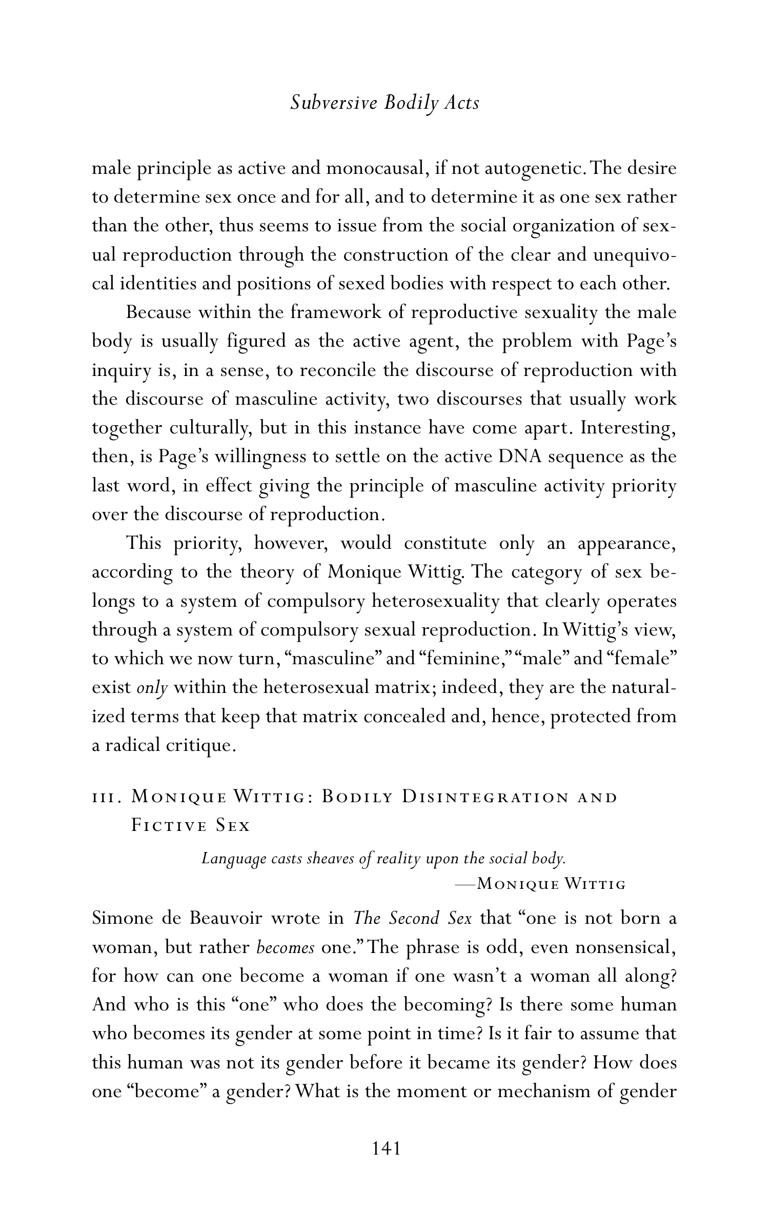 Judith Butler Gender Trouble Biography — page 176