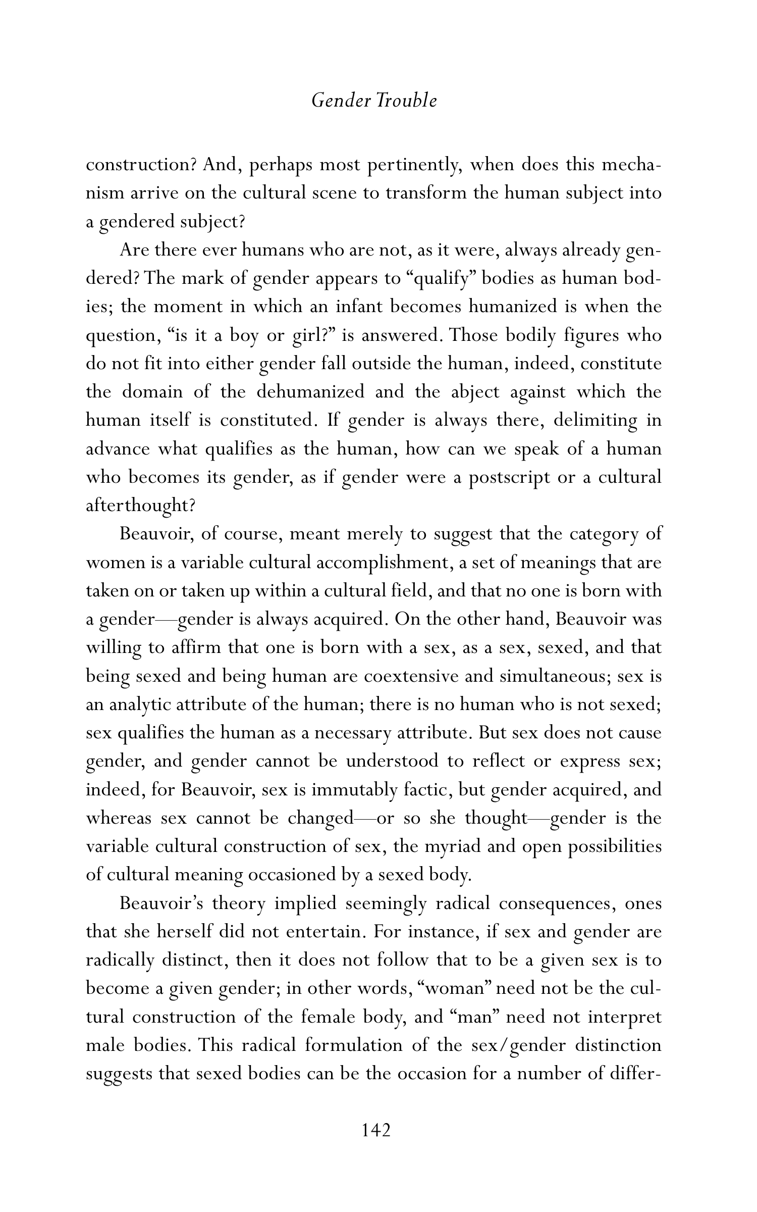 Judith Butler Gender Trouble Biography — page 177