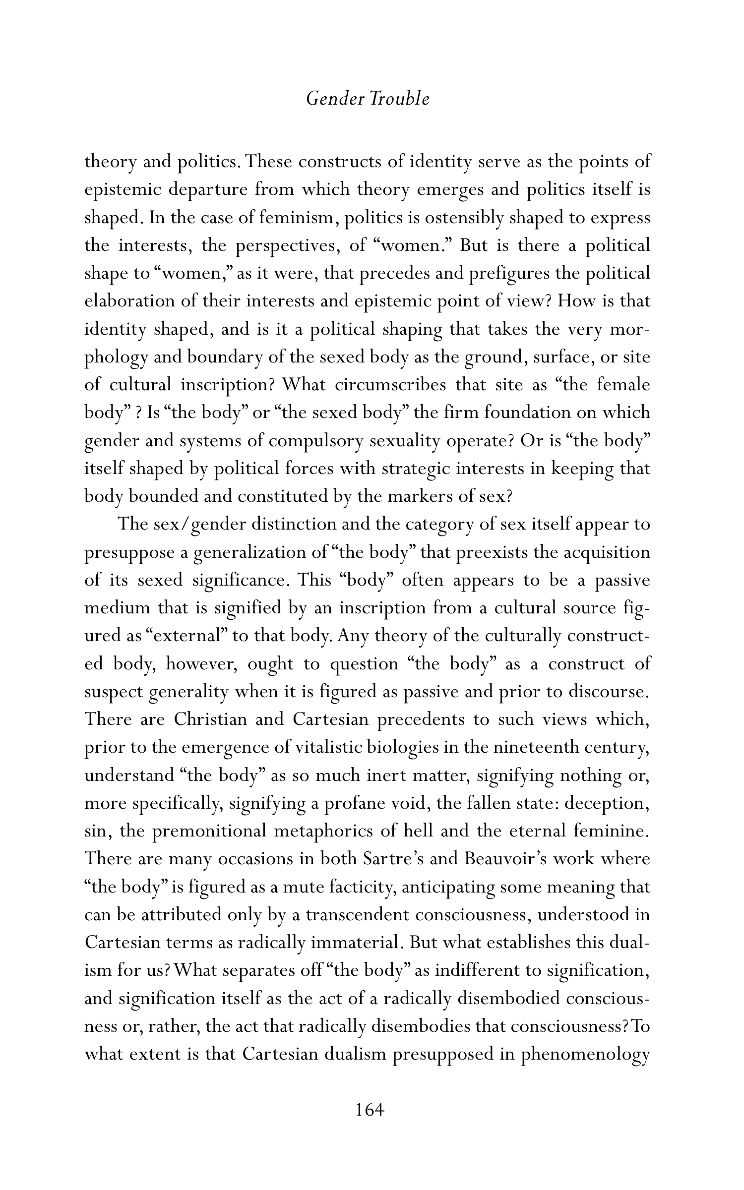 Judith Butler Gender Trouble Biography — page 199