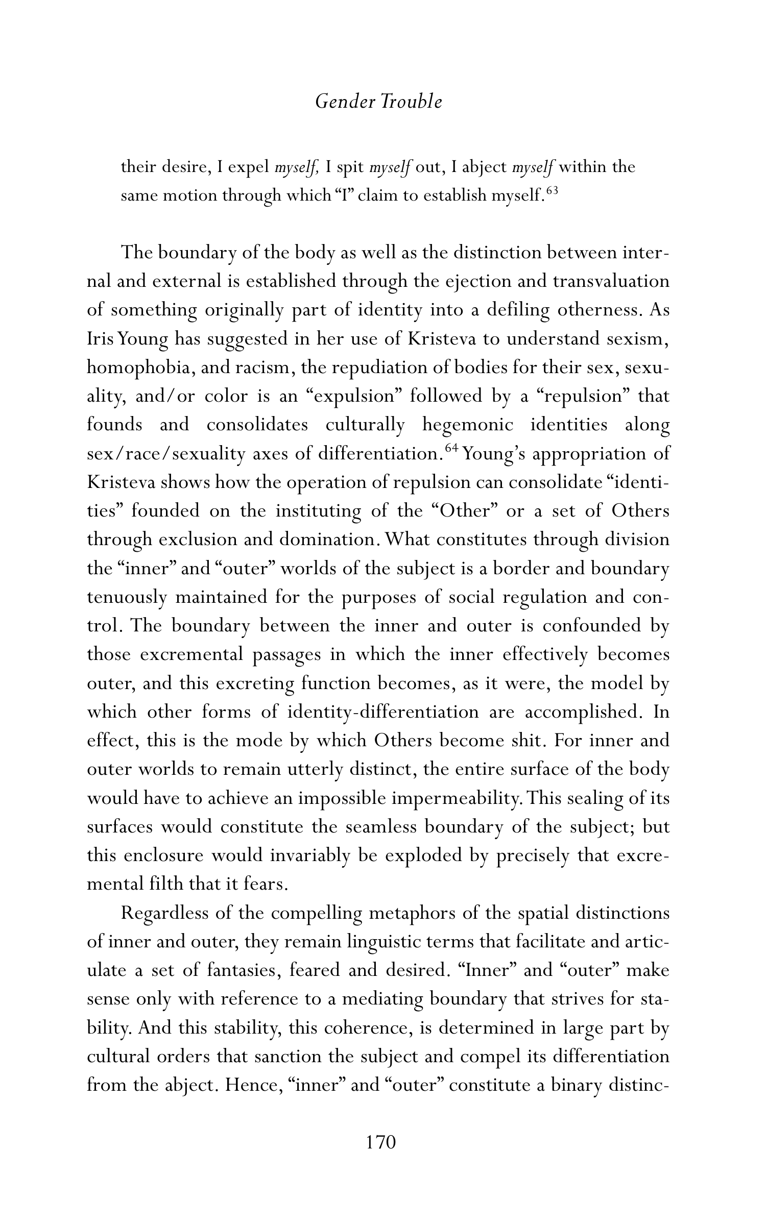 Judith Butler Gender Trouble Biography — page 205