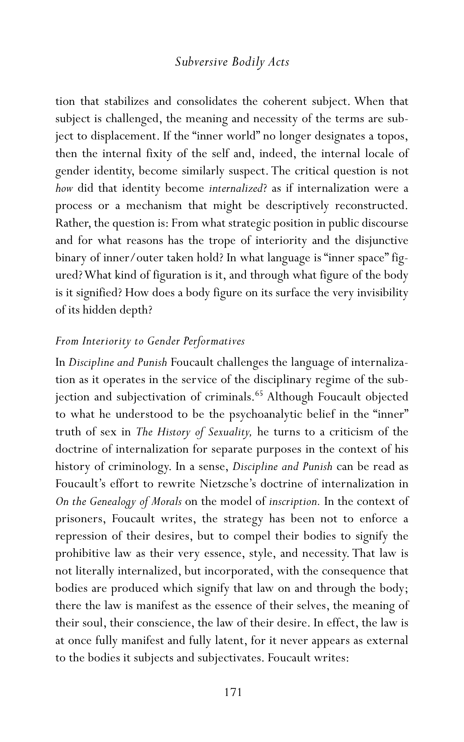 Judith Butler Gender Trouble Biography — page 206