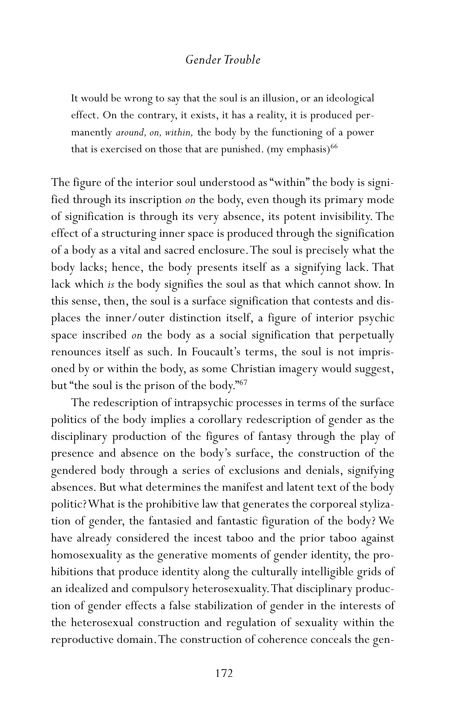 Judith Butler Gender Trouble Biography — page 207