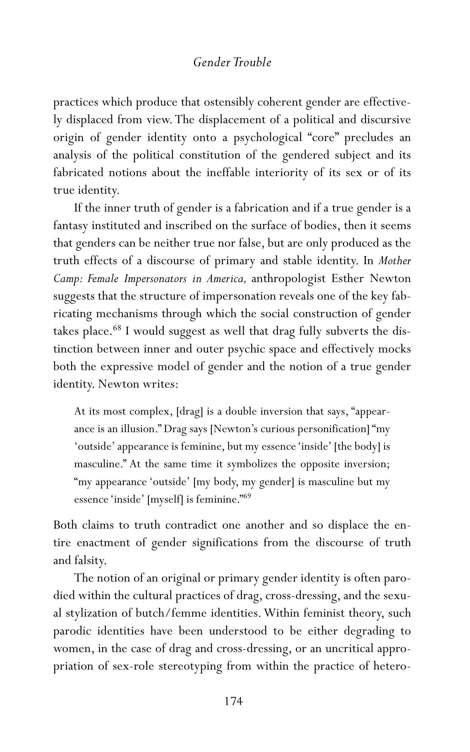 Judith Butler Gender Trouble Biography — page 209