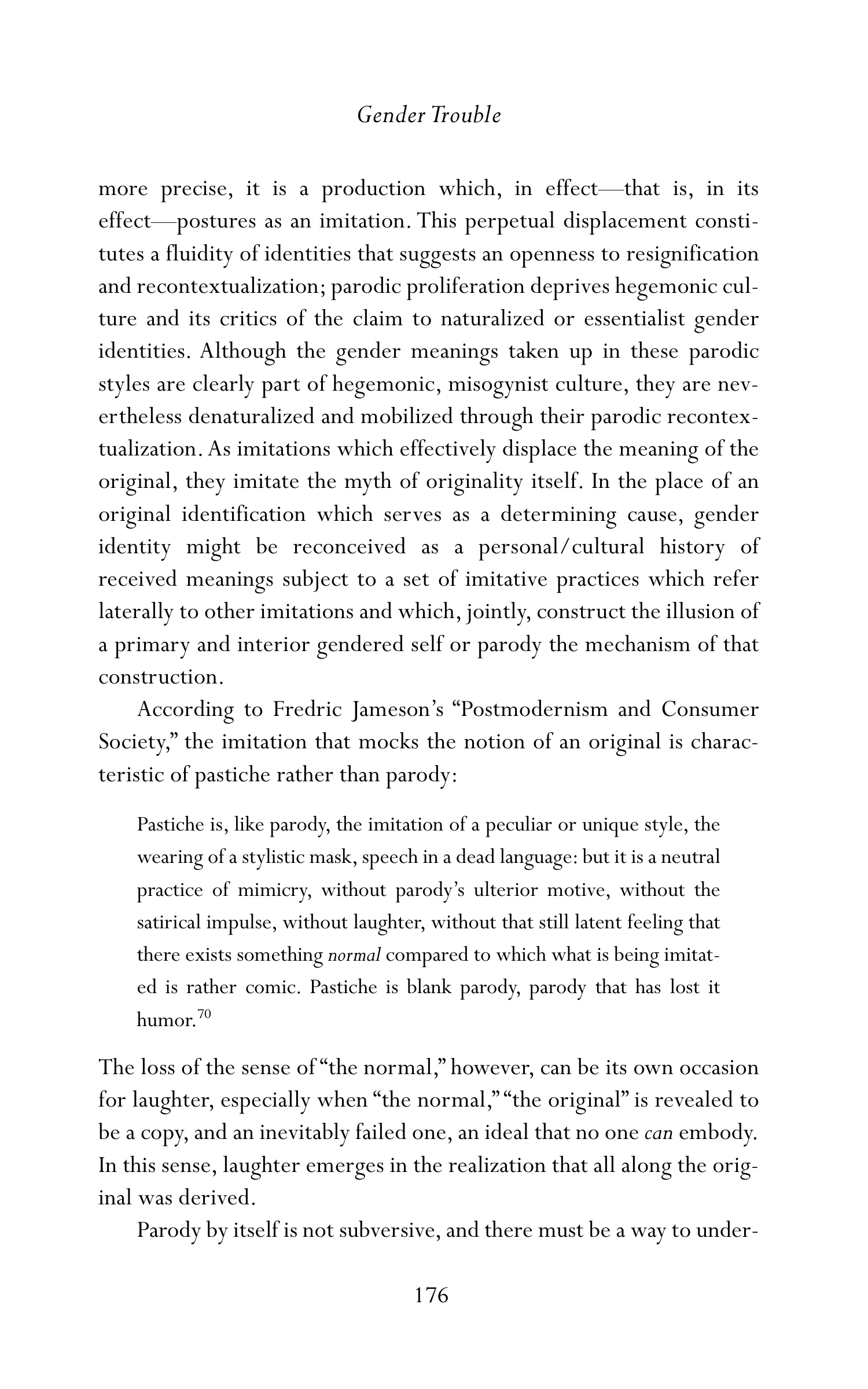 Judith Butler Gender Trouble Biography — page 211