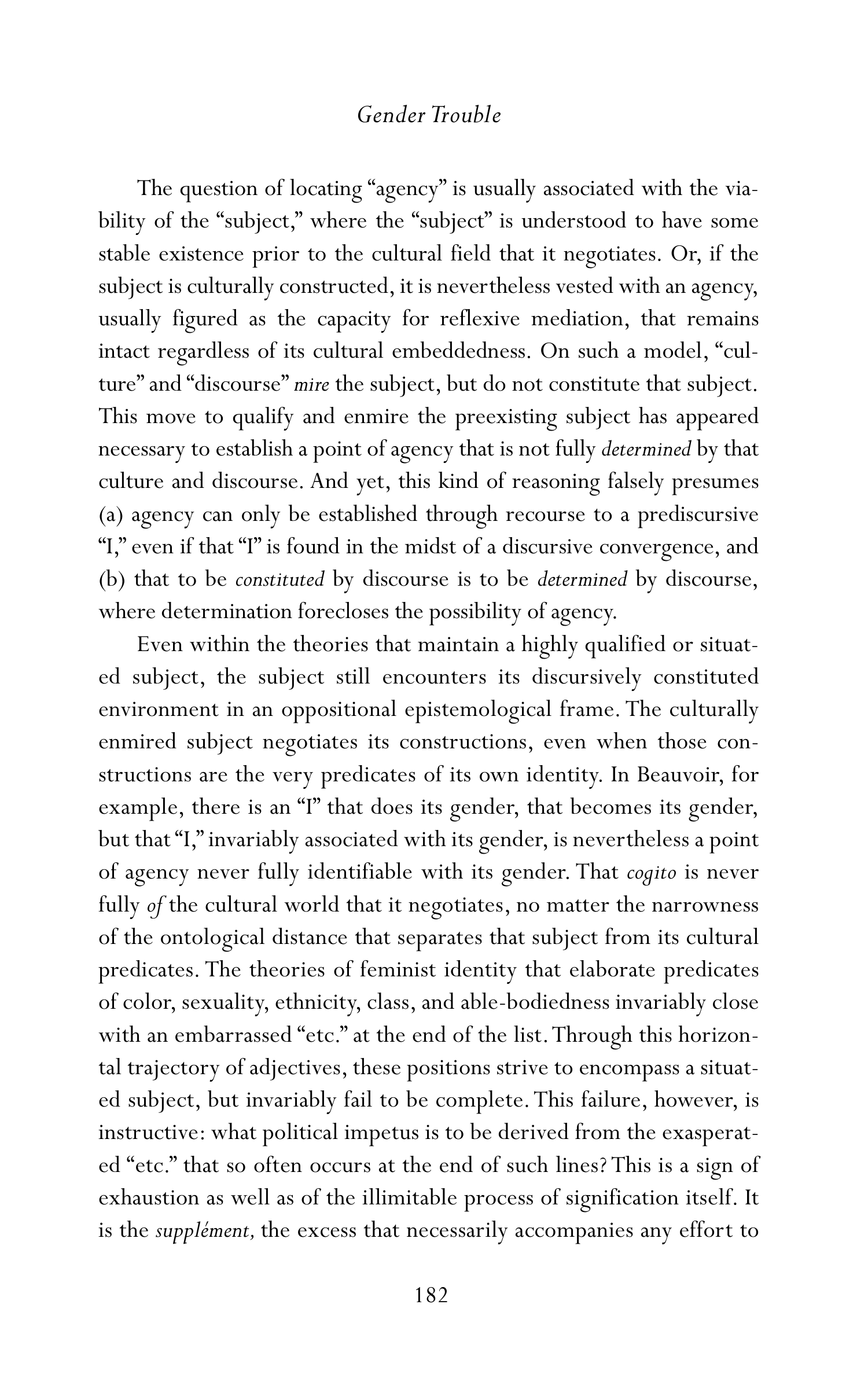 Judith Butler Gender Trouble Biography — page 217