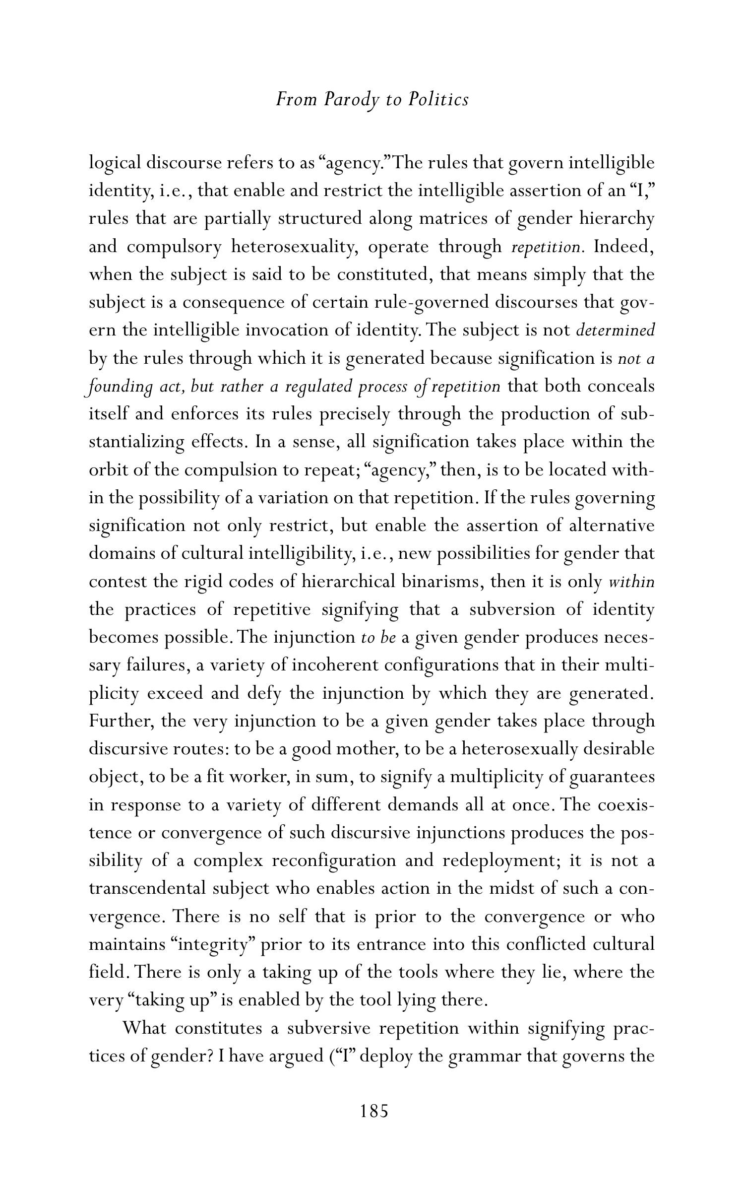Judith Butler Gender Trouble Biography — page 220