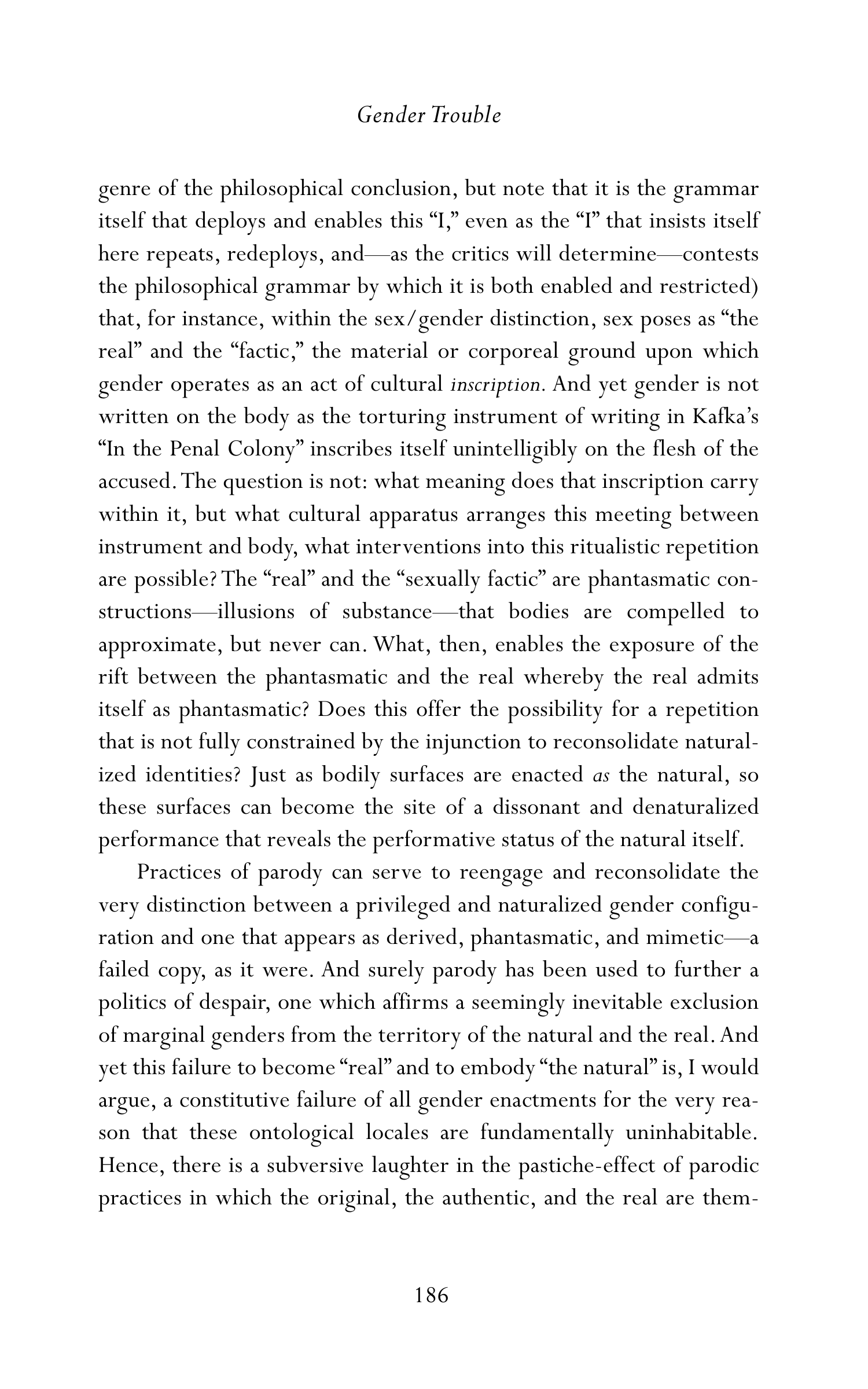 Judith Butler Gender Trouble Biography — page 221