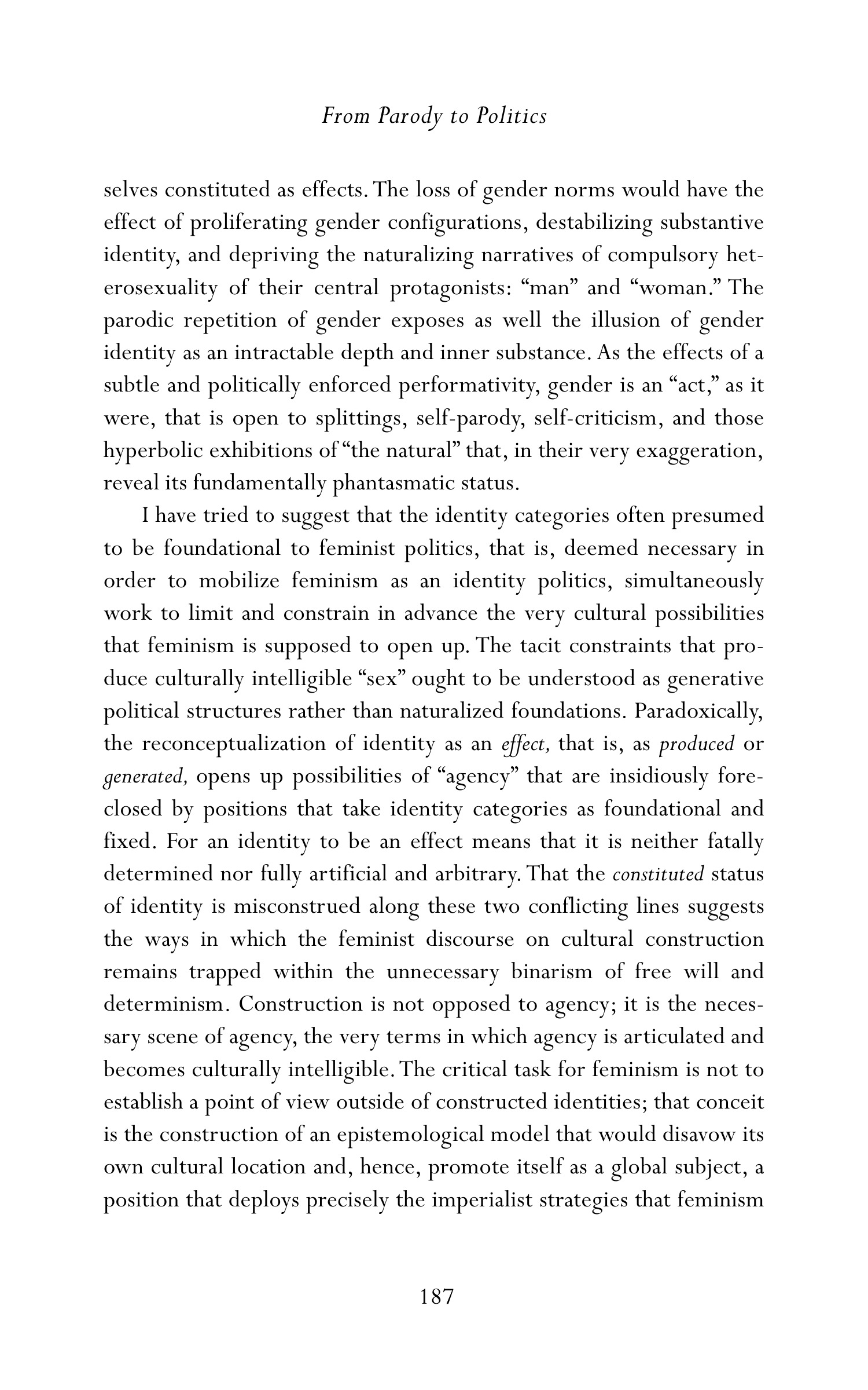 Judith Butler Gender Trouble Biography — page 222