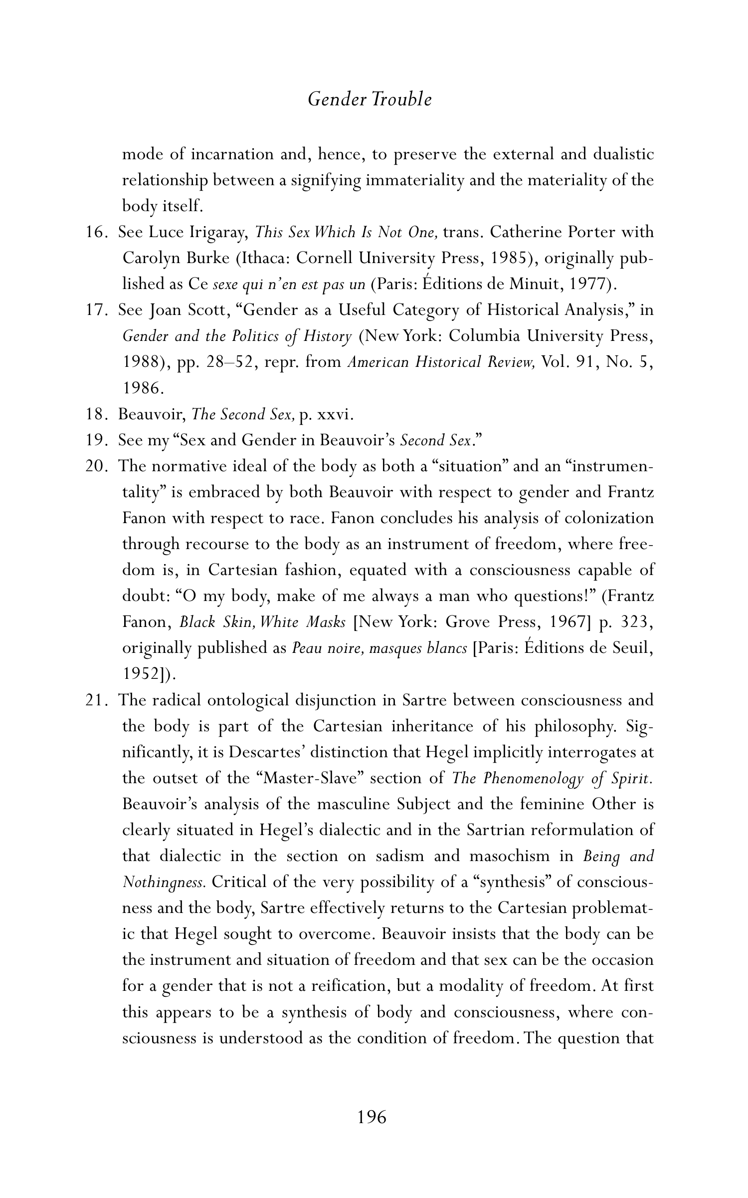 Judith Butler Gender Trouble Biography — page 231