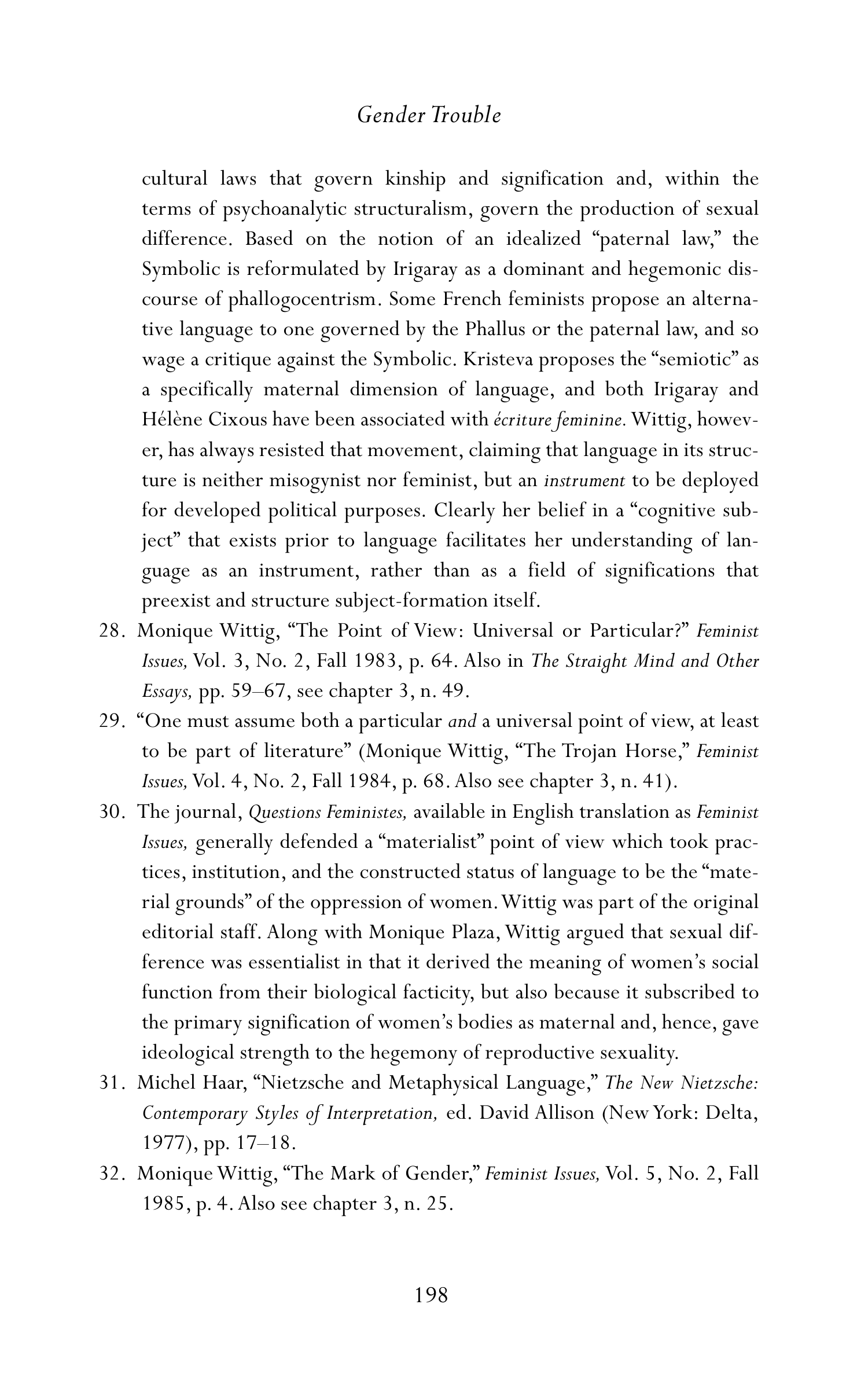Judith Butler Gender Trouble Biography — page 233