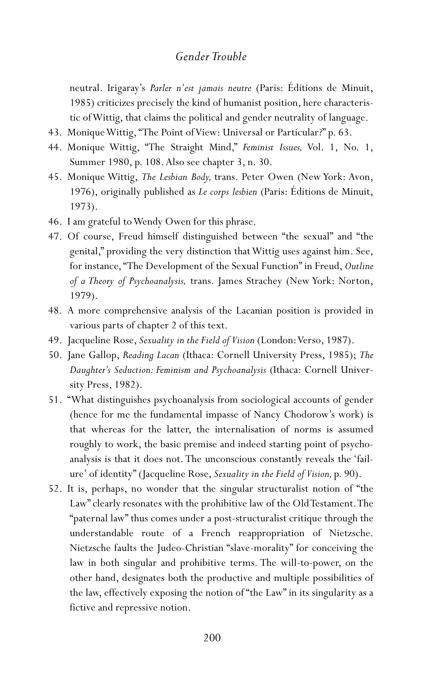 Judith Butler Gender Trouble Biography — page 235