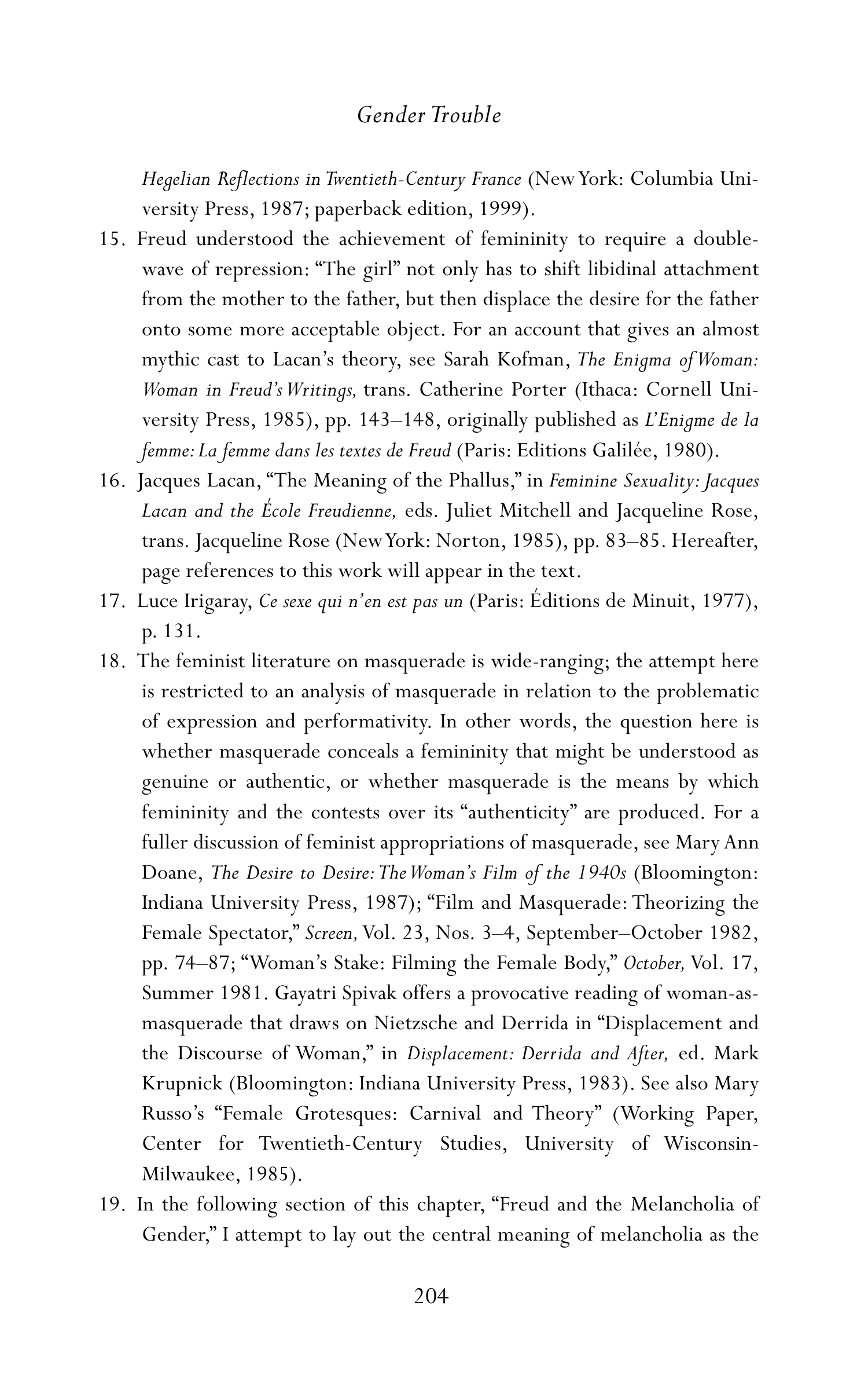 Judith Butler Gender Trouble Biography — page 239