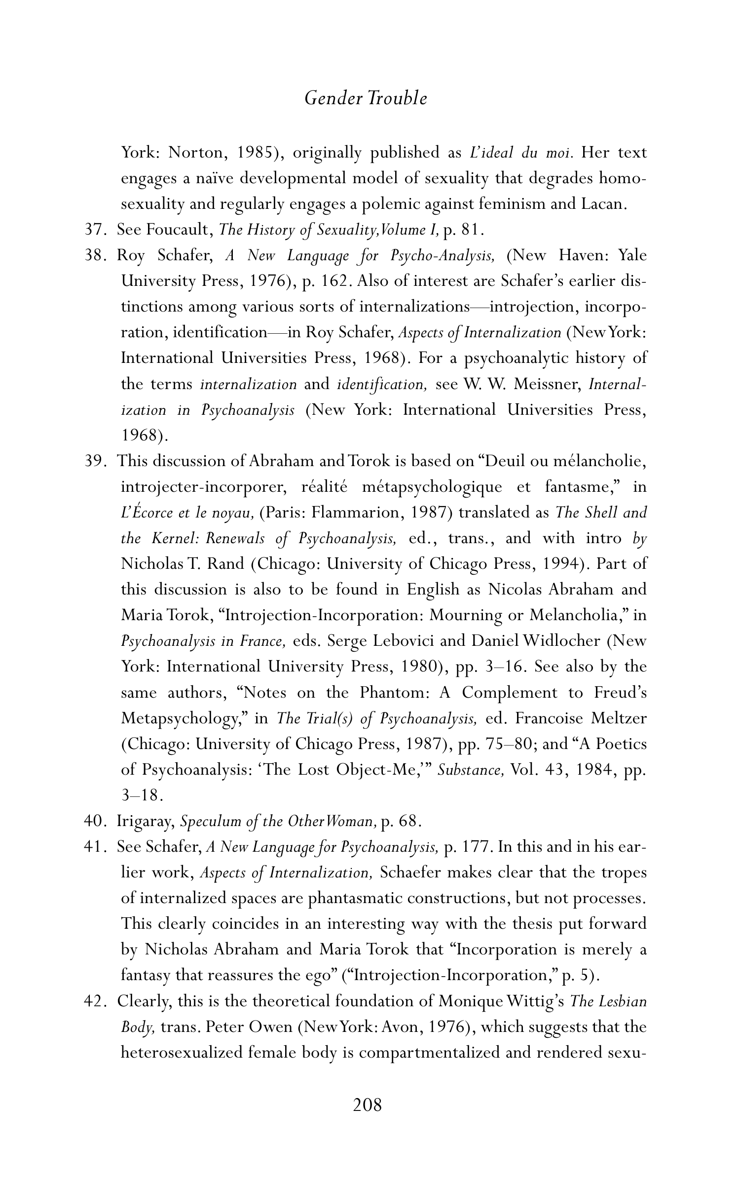 Judith Butler Gender Trouble Biography — page 243