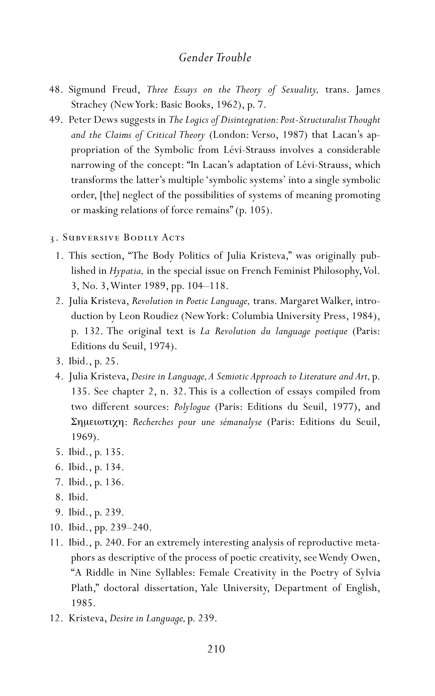 Judith Butler Gender Trouble Biography — page 245