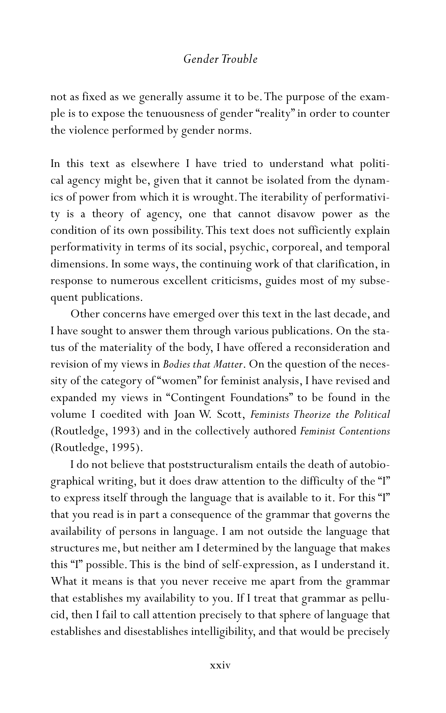 Judith Butler Gender Trouble Biography — page 25