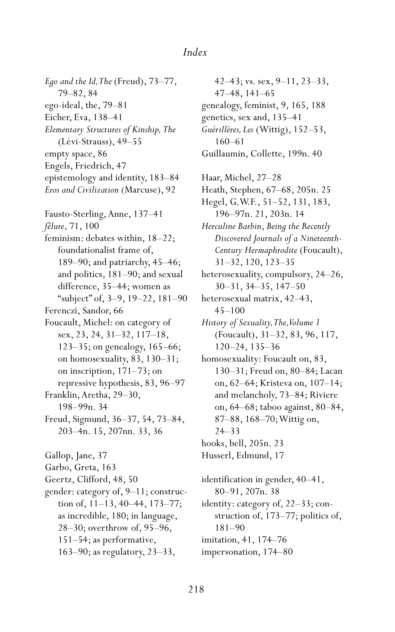 Judith Butler Gender Trouble Biography — page 253